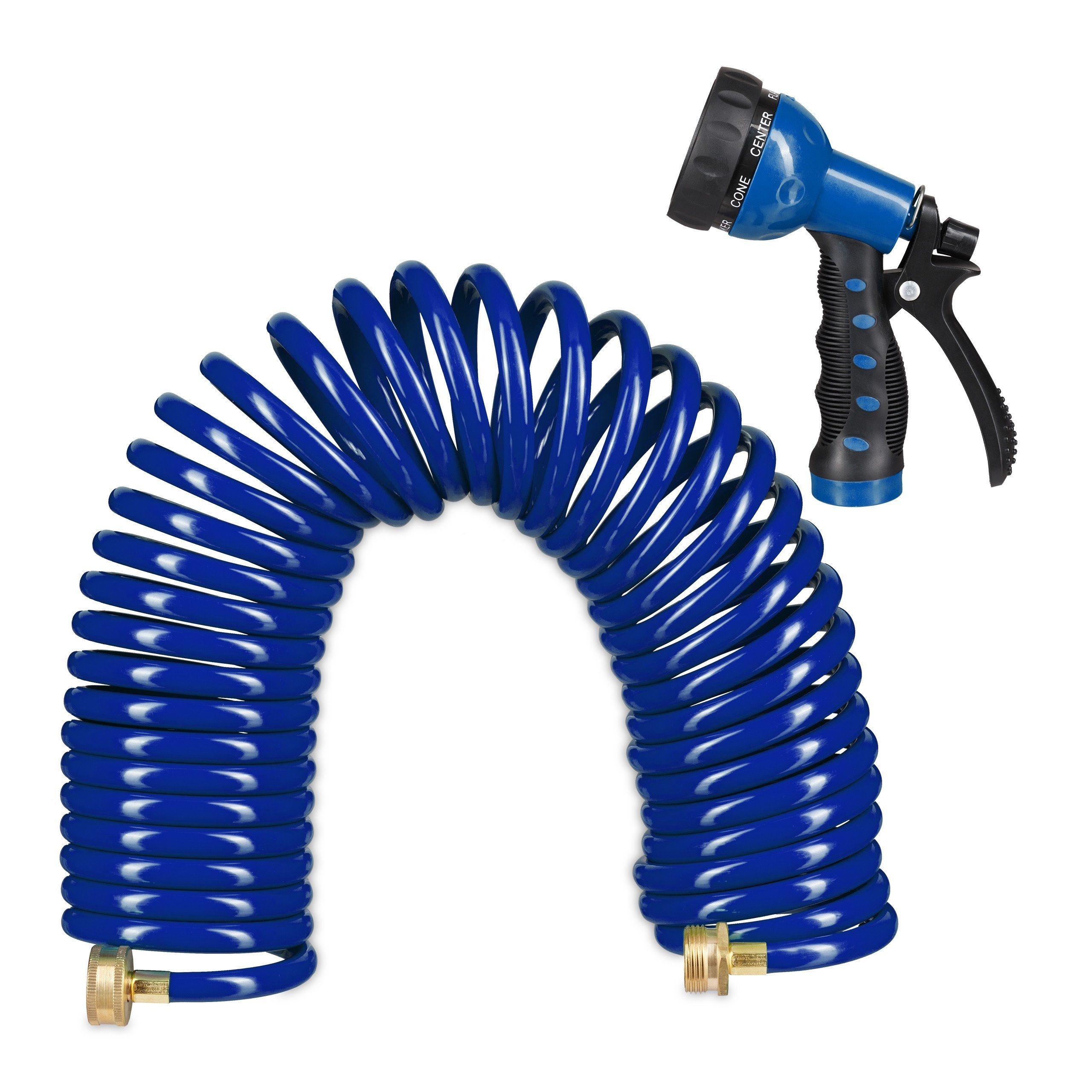 relaxdays Spiralschlauch Wasser Spiralschlauch mit Brause 10 m