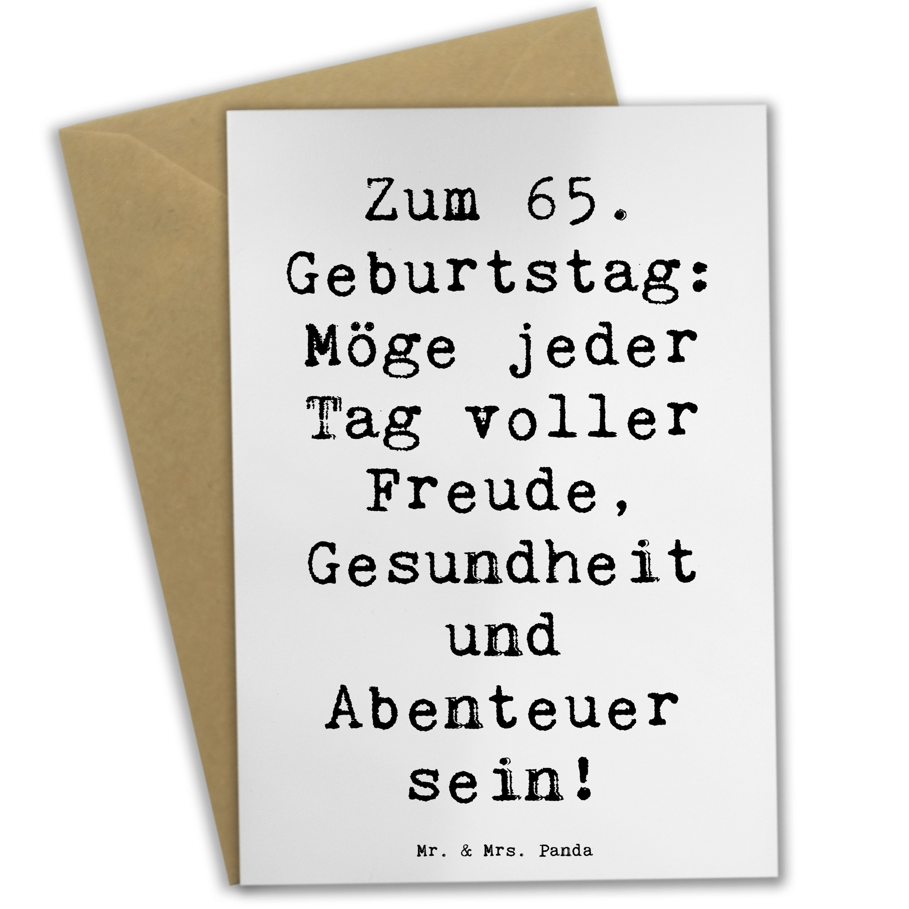 Grußkarte Spruch 65. Geburtstag - Weiß - Geschenk, inspirierend, Glückwunschkar