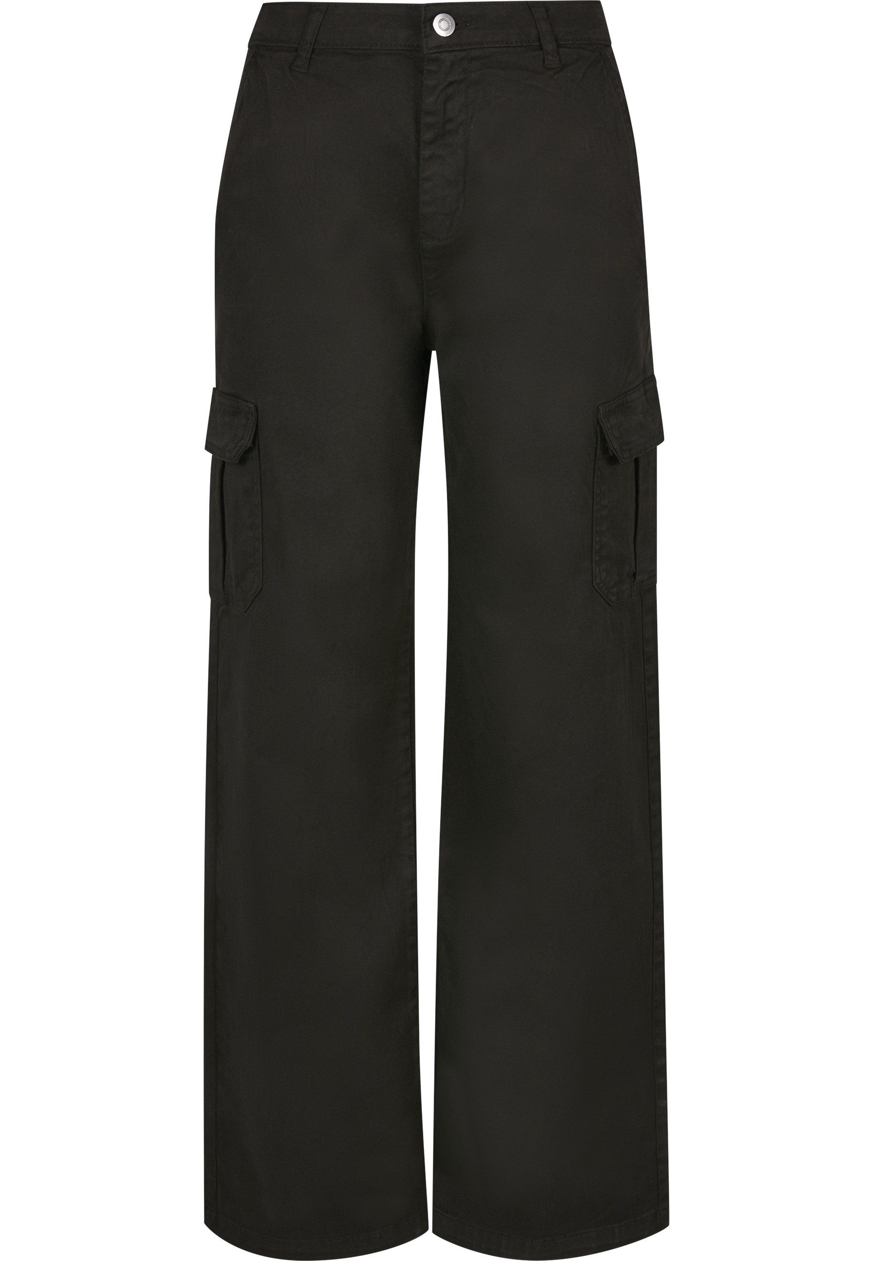 Stoffhose Urban Classics Damen Ladies High Waist Straight Cargo Pants