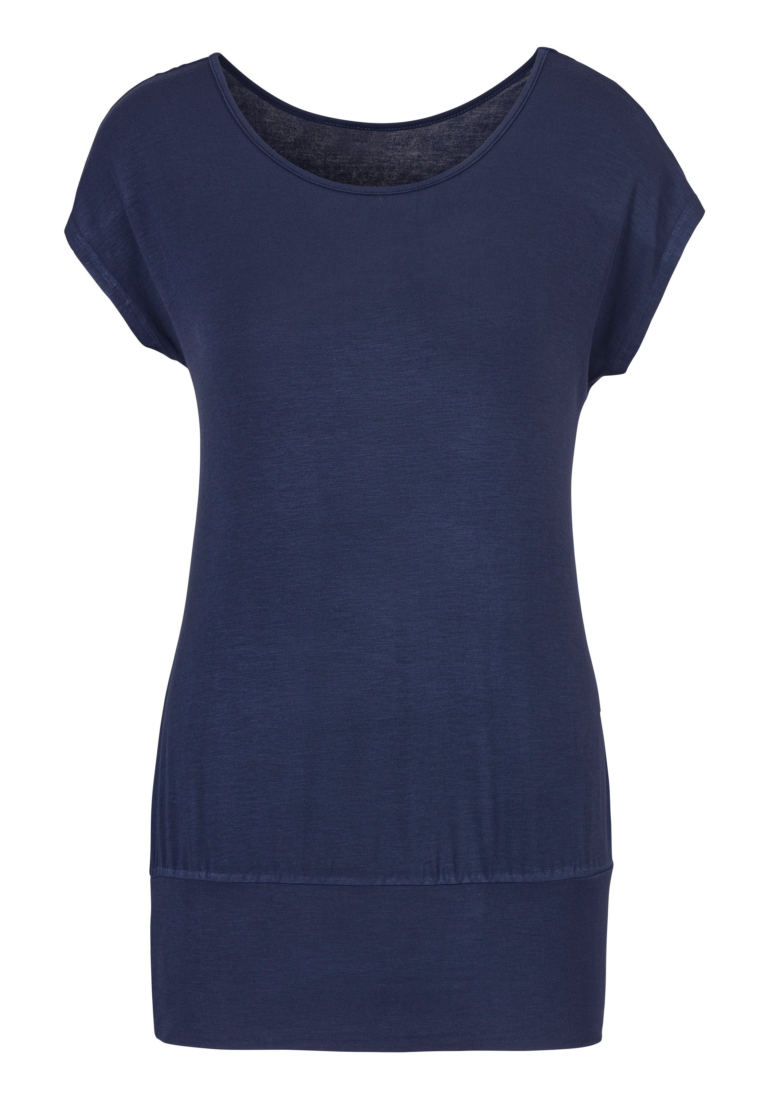 LASCANA Longshirt mit breitem Bund aus weichem Viskose-Stretch