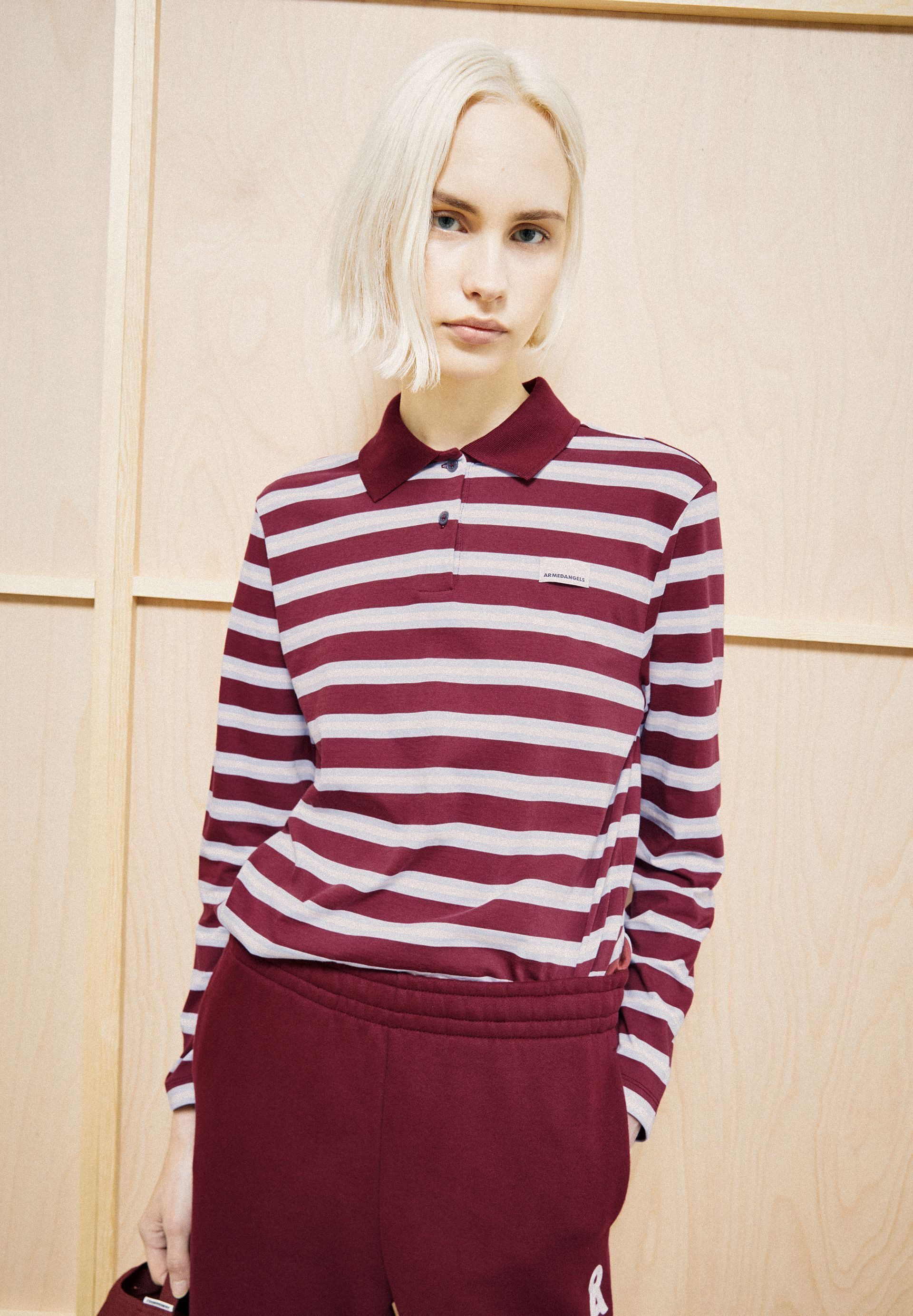 Armedangels Longsleeve STRIPE POLO Longsleeve Polo aus Bio-Baumwolle Loose Fit – Bild 5 von 5