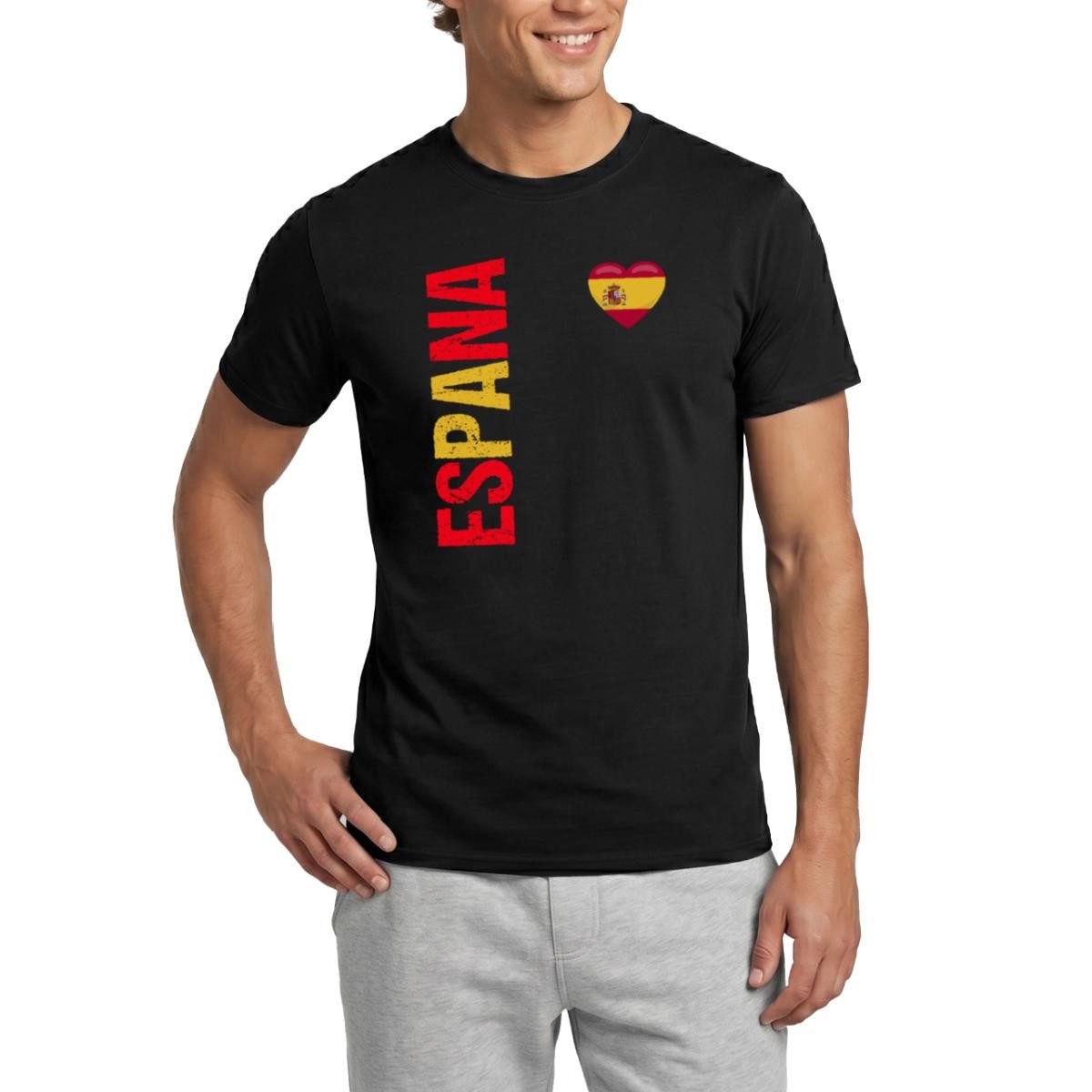 Spreadshirt T-Shirt Spanien Flagge, Spanien Fußball, Espana Männer T-Shirt (1-tlg)
