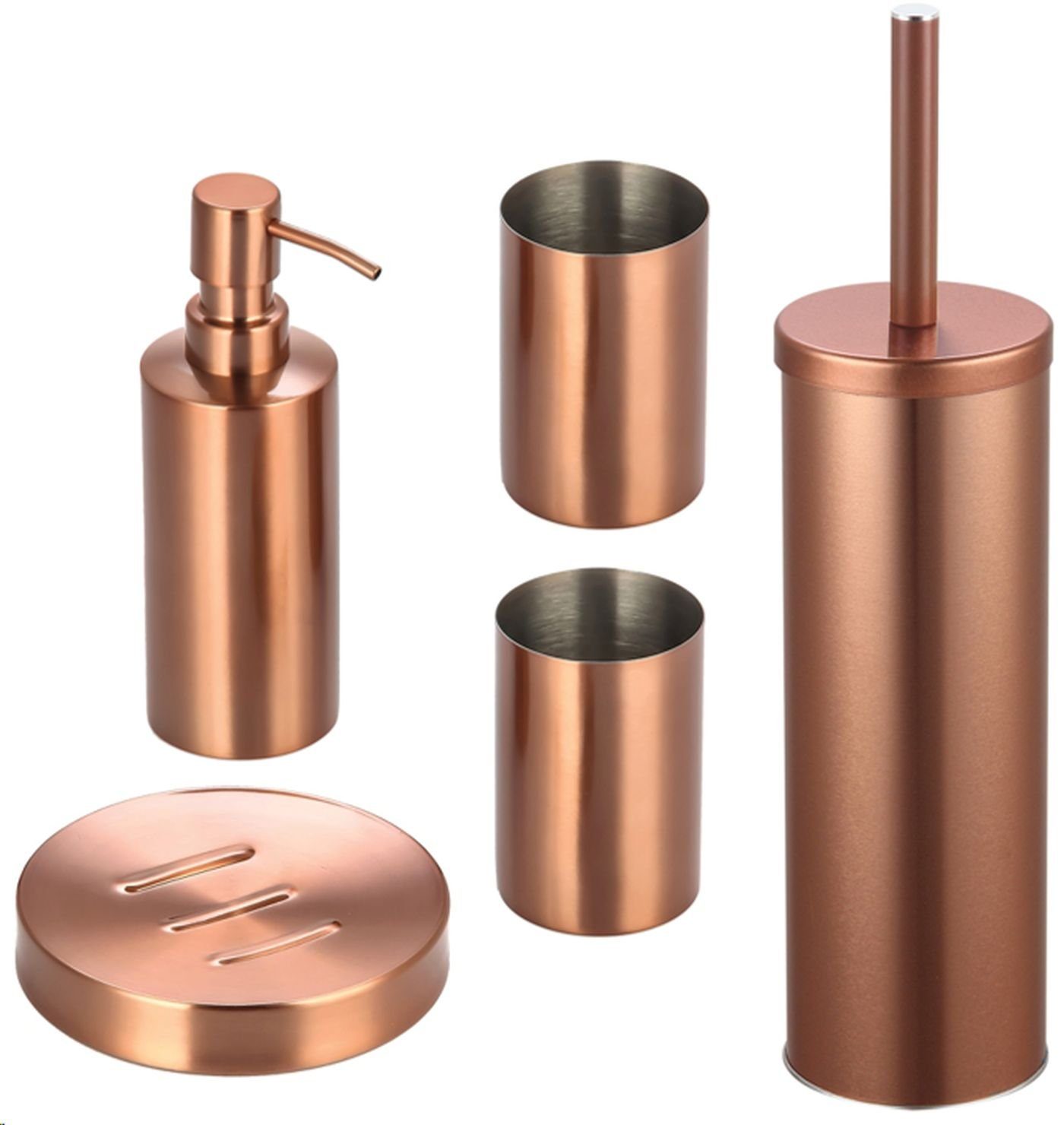 MSV Badaccessoires-Sets HANS, Zubehör-Set aus rostfreiem Edelstahl, kupferf günstig online kaufen