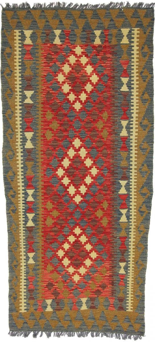Orientteppich Kelim Afghan 100x216 Handgewebter Orientteppich Läufer, Nain Trading, rechteckig, Höhe: 3 mm