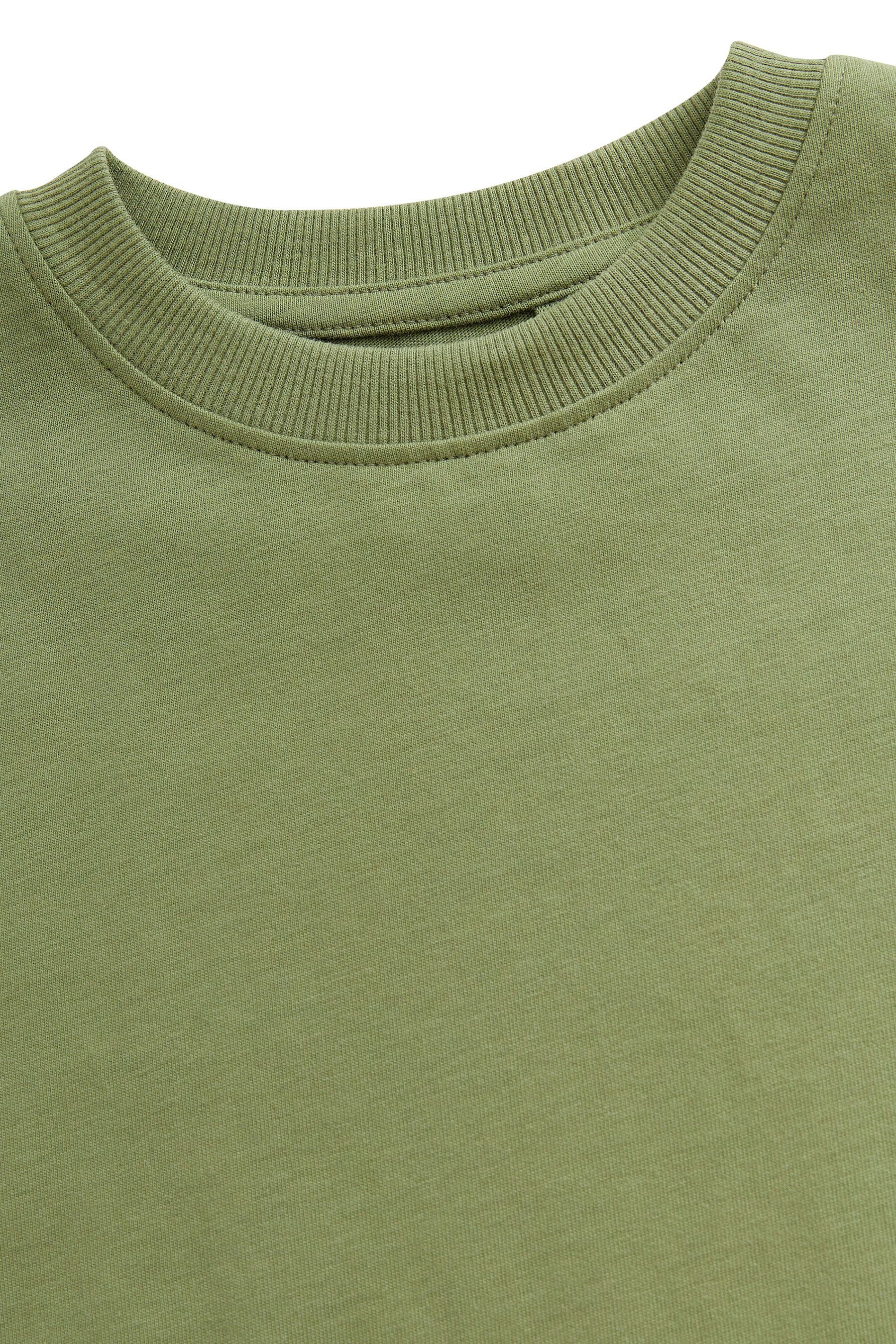 Khaki Fit (1-tlg) T-Shirt T-Shirt Next Green Kurzärmeliges Relaxed