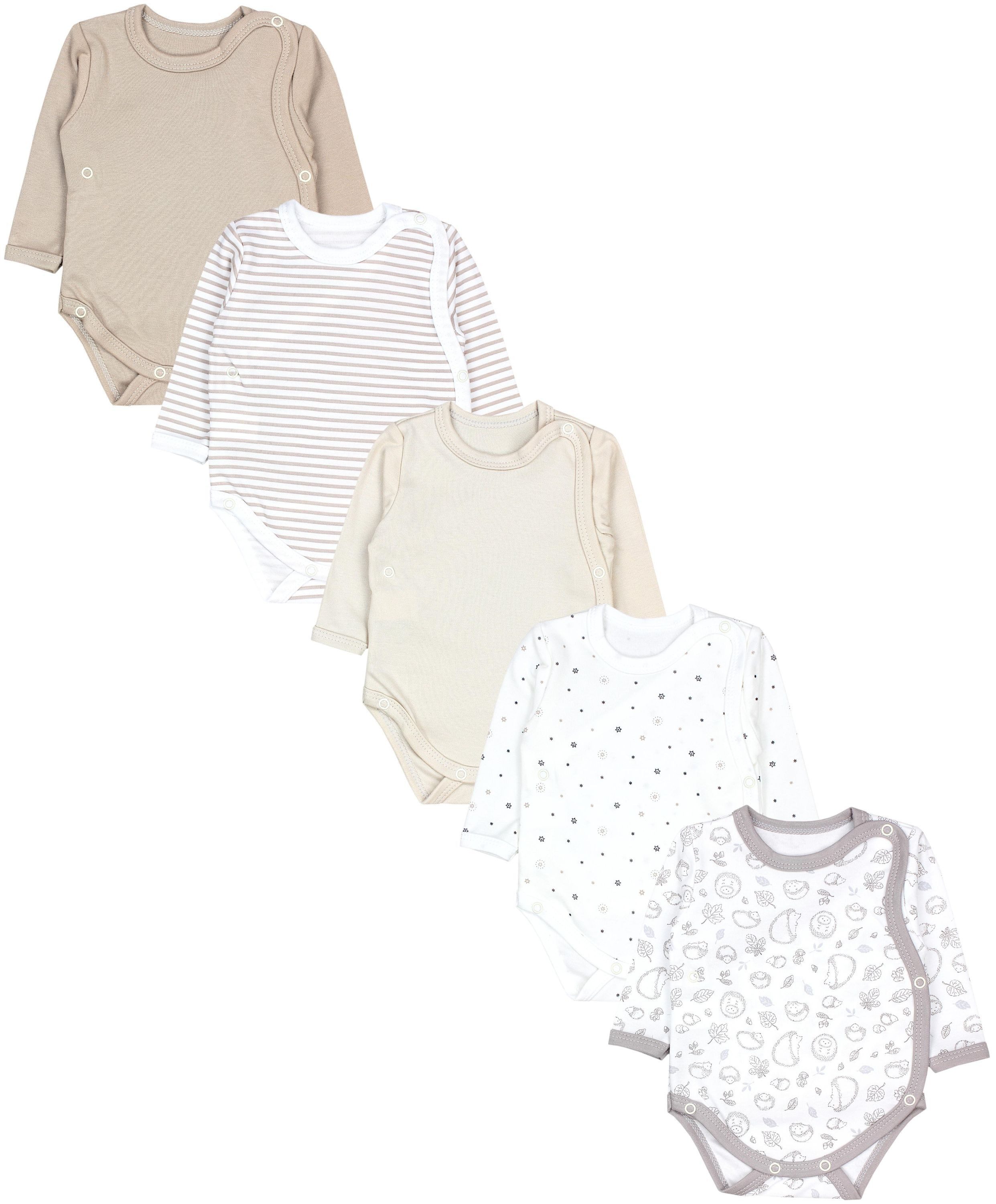 TupTam Wickelbody TupTam Baby Unisex Langarm Wickelbody Print / Uni 5er Pack