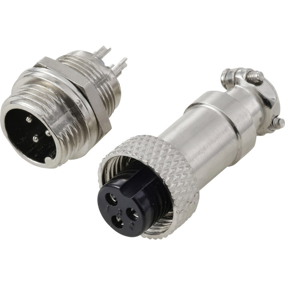 TRU COMPONENTS TRU COMPONENTS TC-13895580 Rundsteckverbinder Stecker, Buchsenkontakt Installationskabel