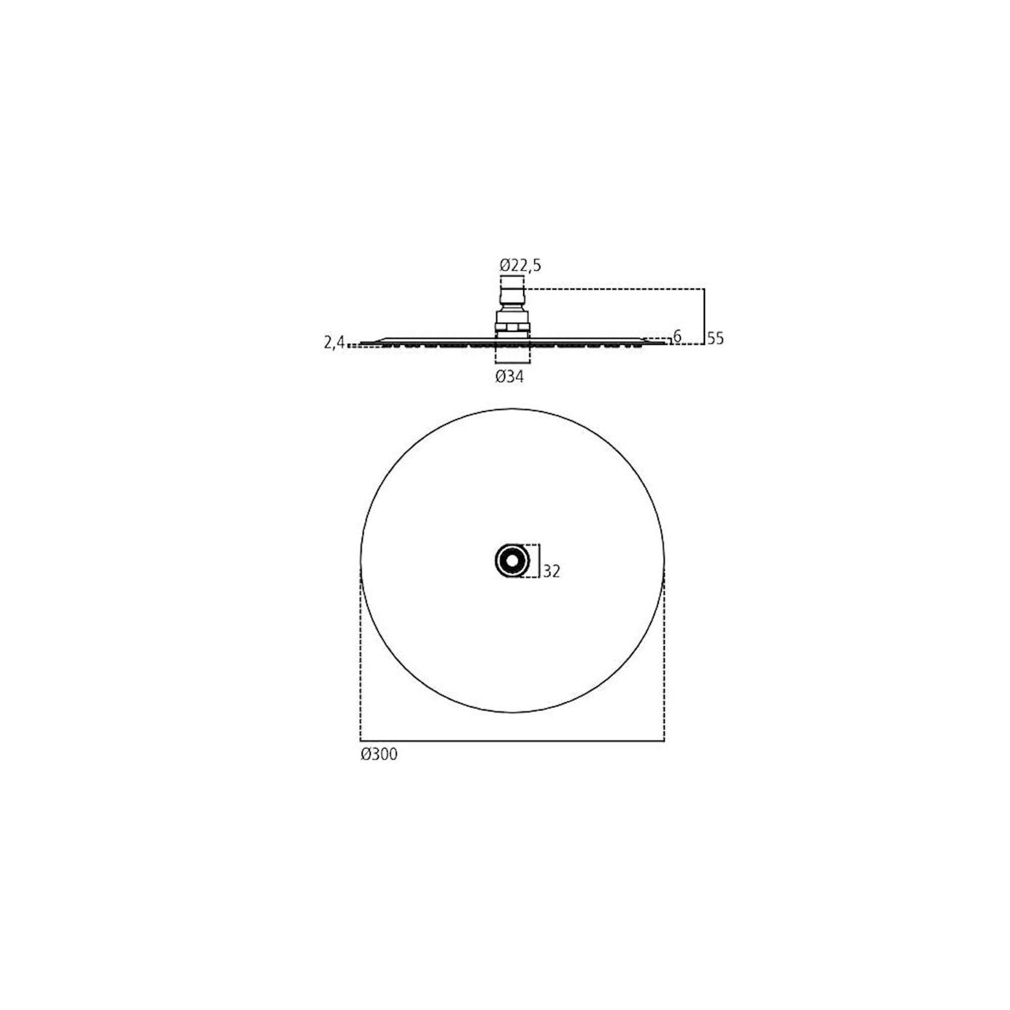 Ideal Standard Brausearm Kopfbrause IDEALRAIN rund 300 mm - B0385MY