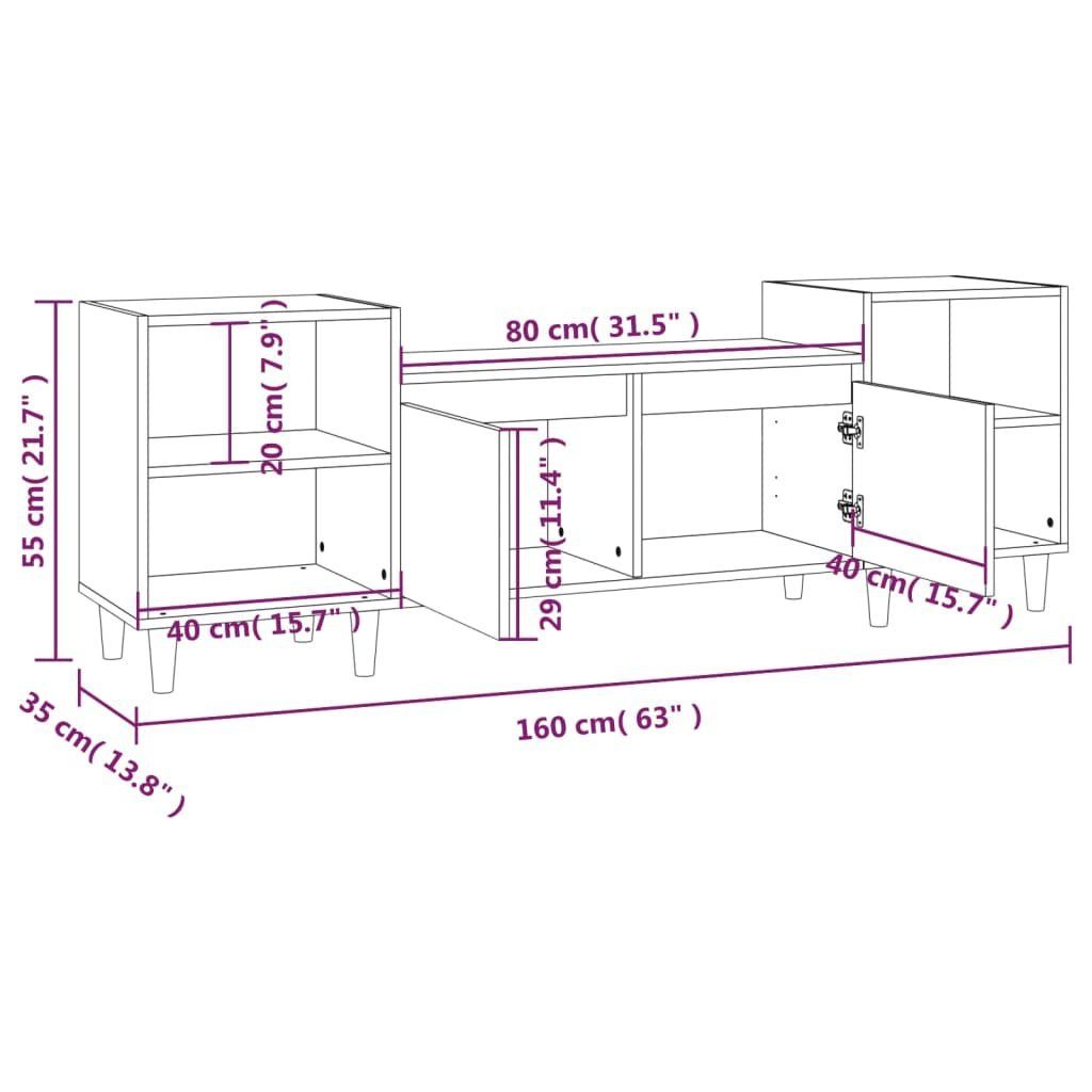 cm 160x35x55 Holzwerkstoff (1-St) Räuchereiche vidaXL TV-Schrank TV-Schrank