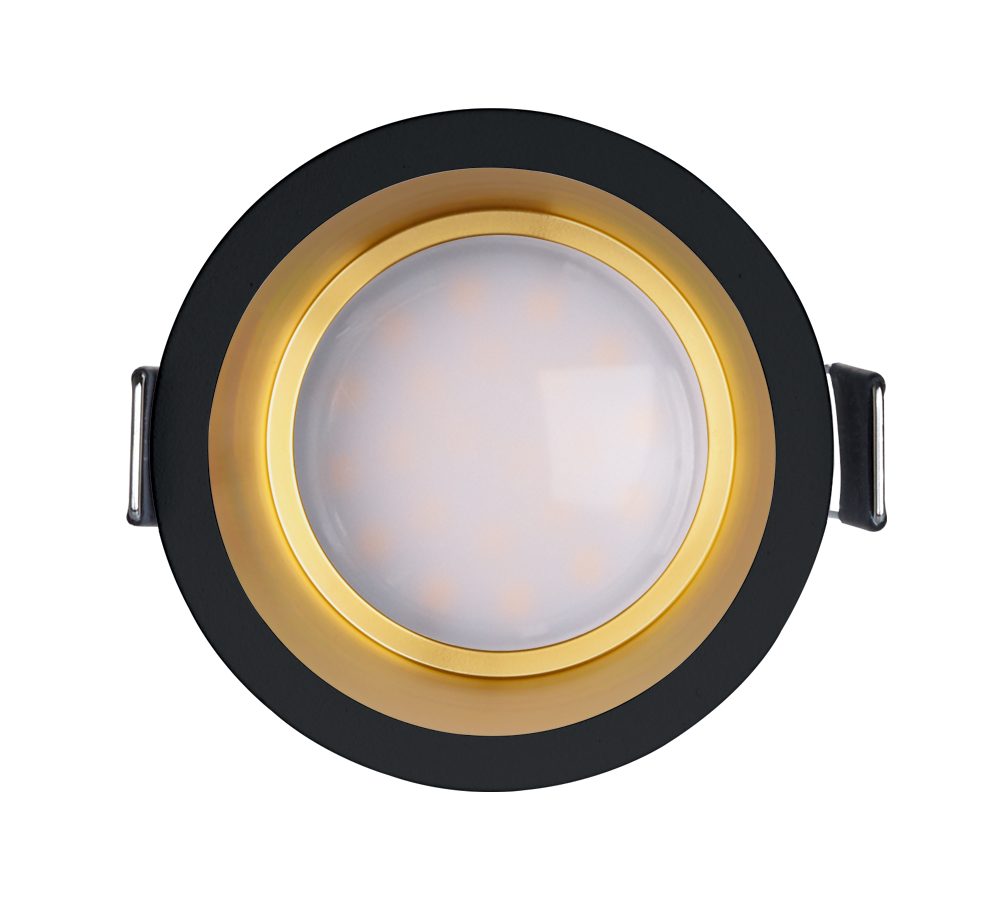 LEDANDO LED Einbaustrahler 10er LED Einbaustrahler Set Schwarz / Gold mit LED GU5.3 / MR16 Marken