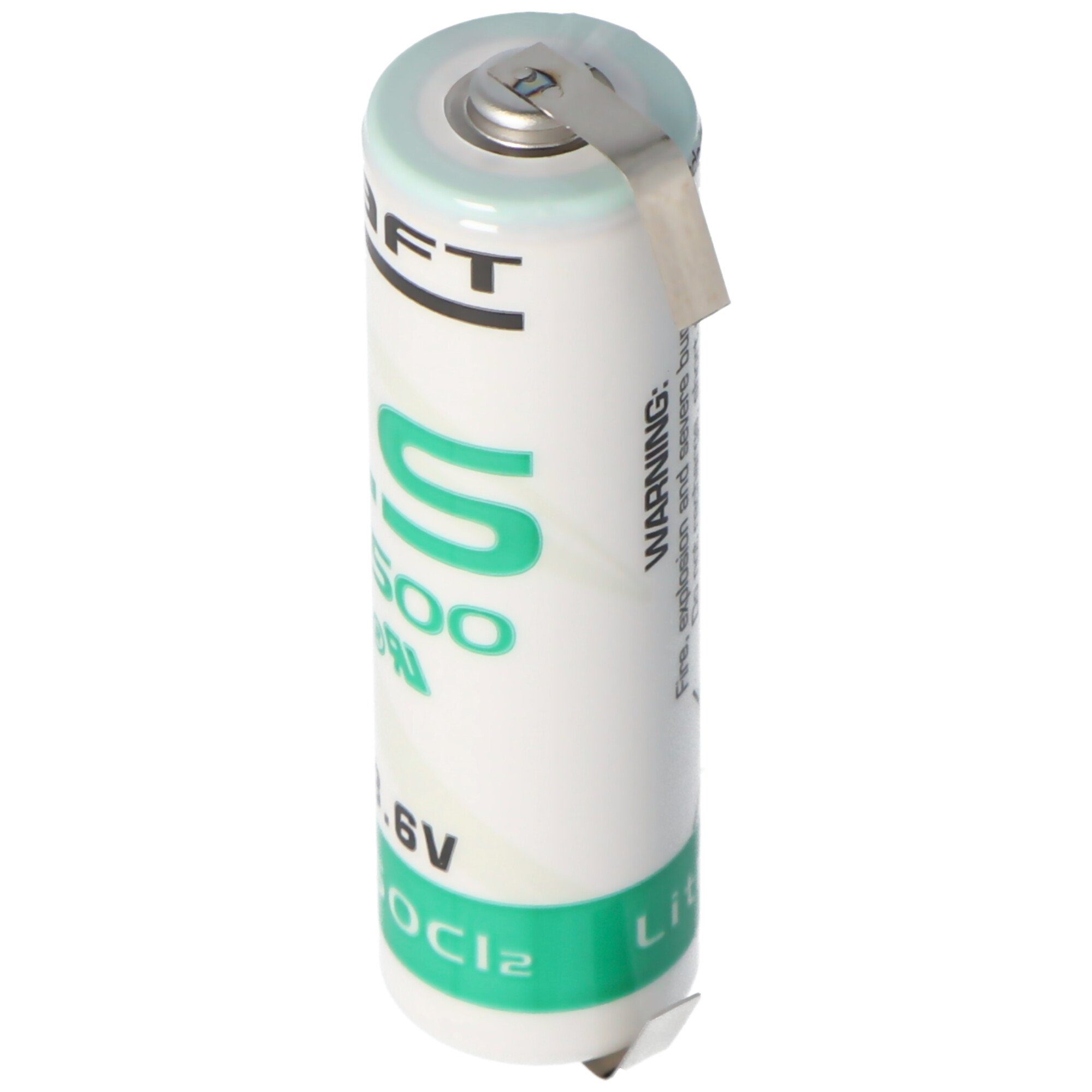 Saft SAFT LS14500CNR Lithium Batterie mit U-Form Lötfahnen Batterie, (3,6 V)