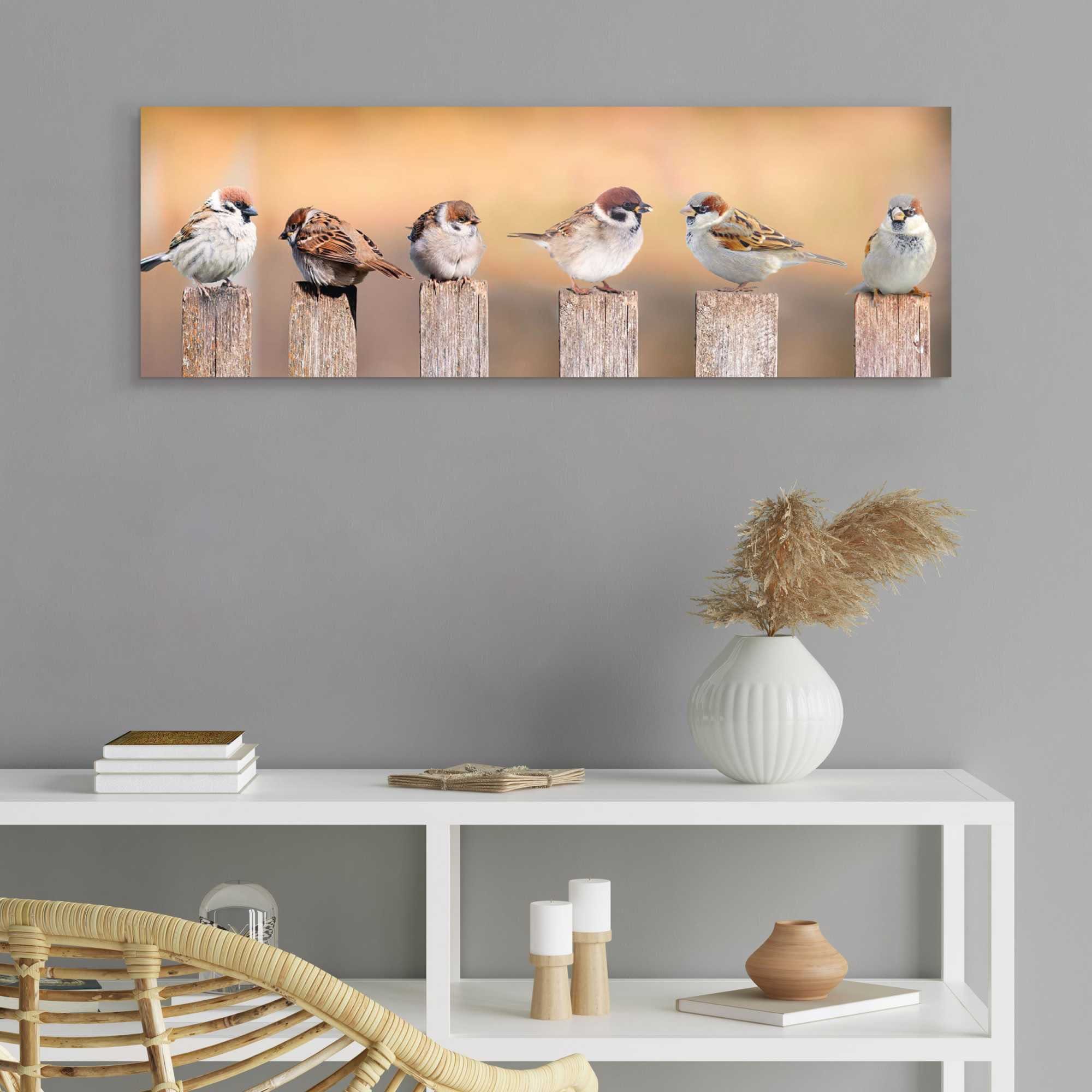 Deco Bird Reinders! Family 30x90 Holzbild Panel