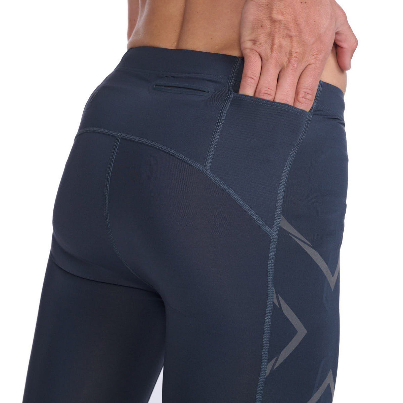 Reflective Speed Kompression gezielte Laufshorts für Trainingsshorts Shorts und 2xU Compression eine Ink/Black Durchblutung India (1-tlg) Abgestufte Light verbesserte