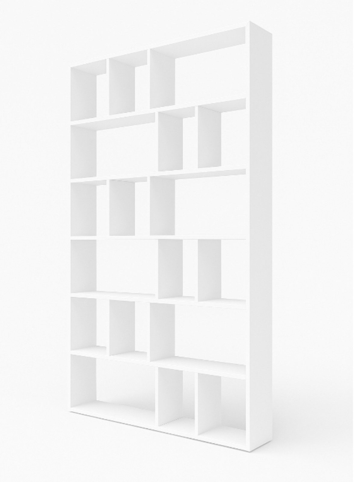 Masseno Bücherregal MOSAICO 198 x 151 cm Standregal Büroregal Bücherschrank Weiß