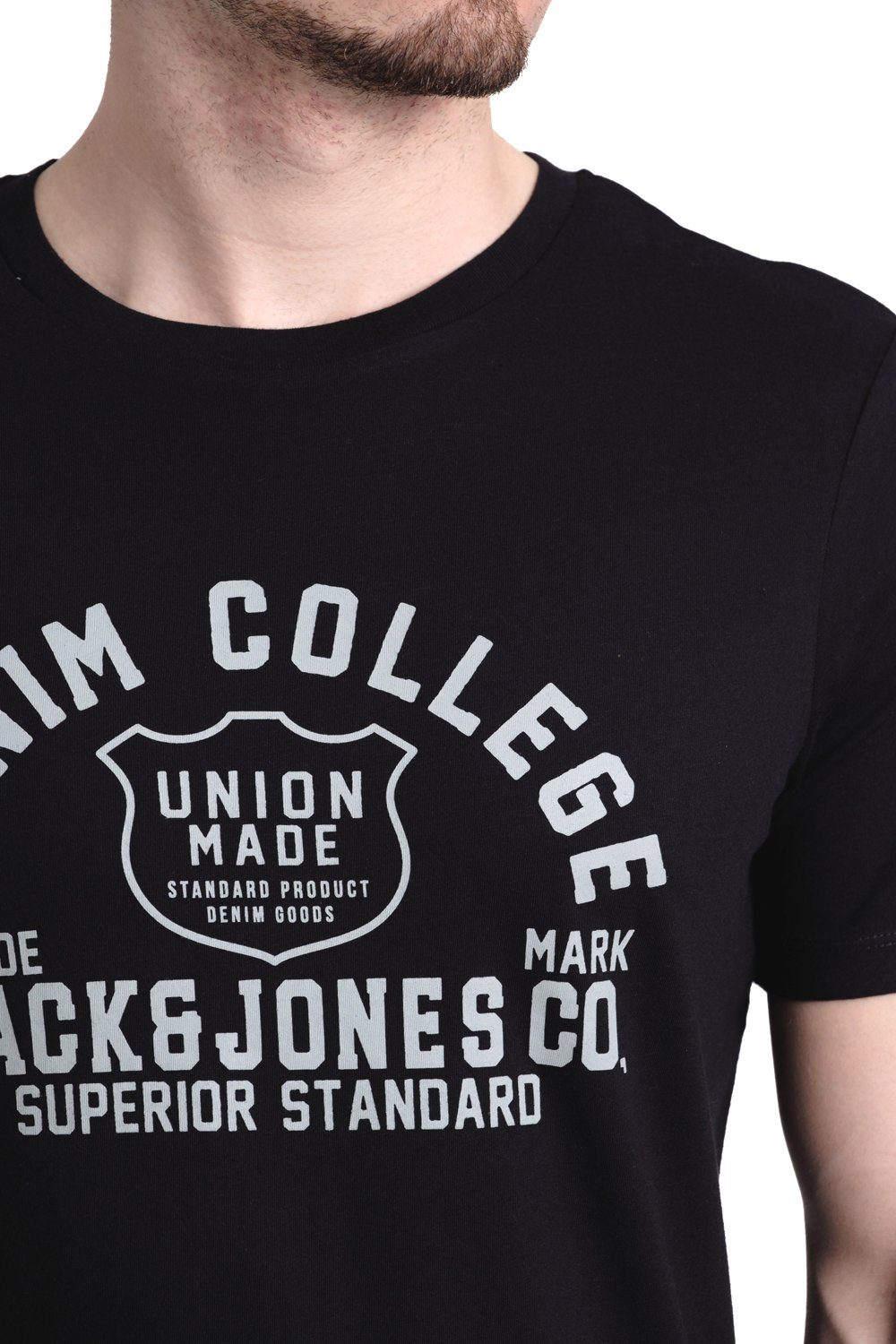 Jack & Jones T-Shirt mit aus Aufdruck 4 Print-Shirt Baumwolle OPT