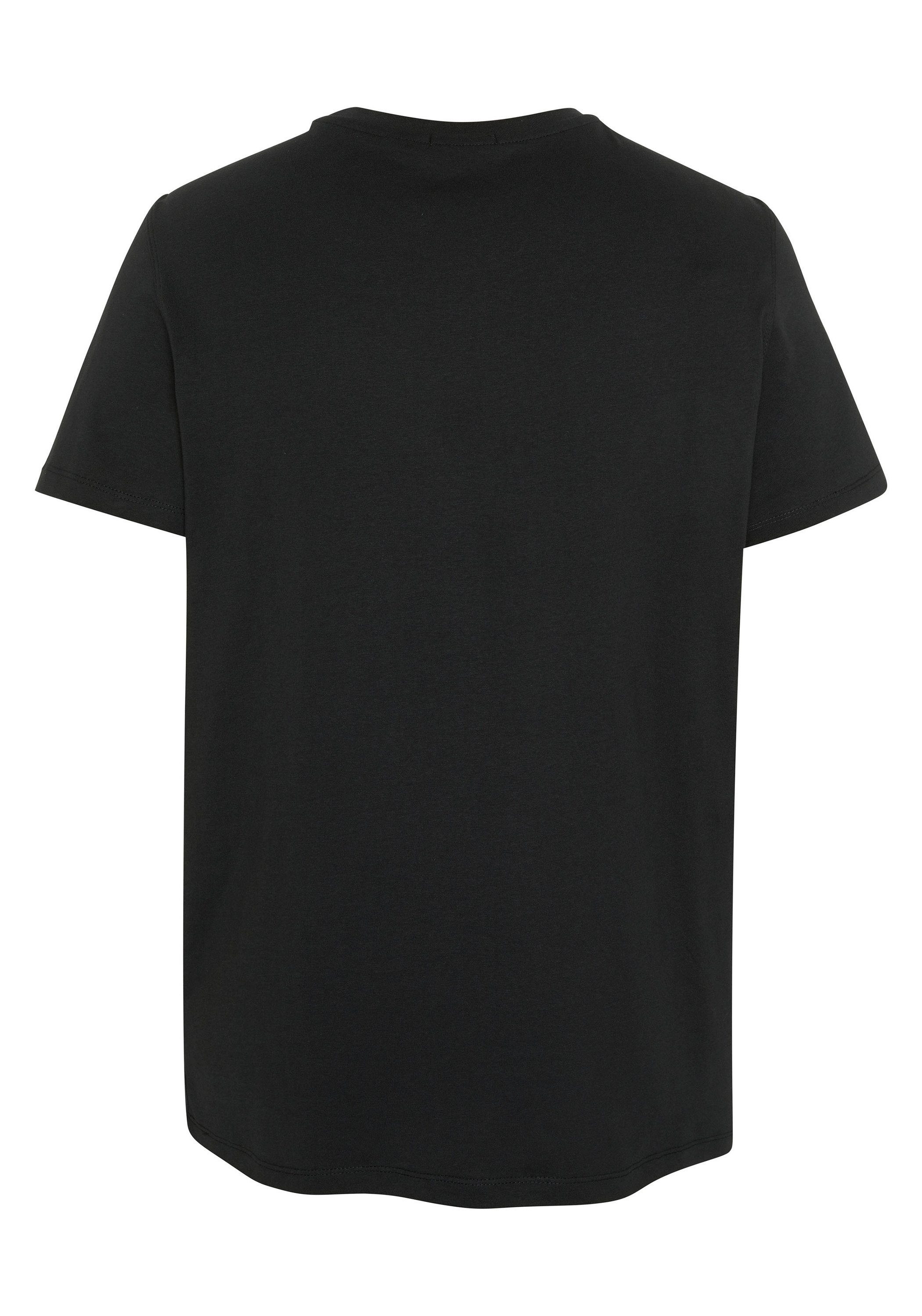 19-3911 Beauty Label-Schriftzug 1 Black Print-Shirt Chiemsee mit T-Shirt