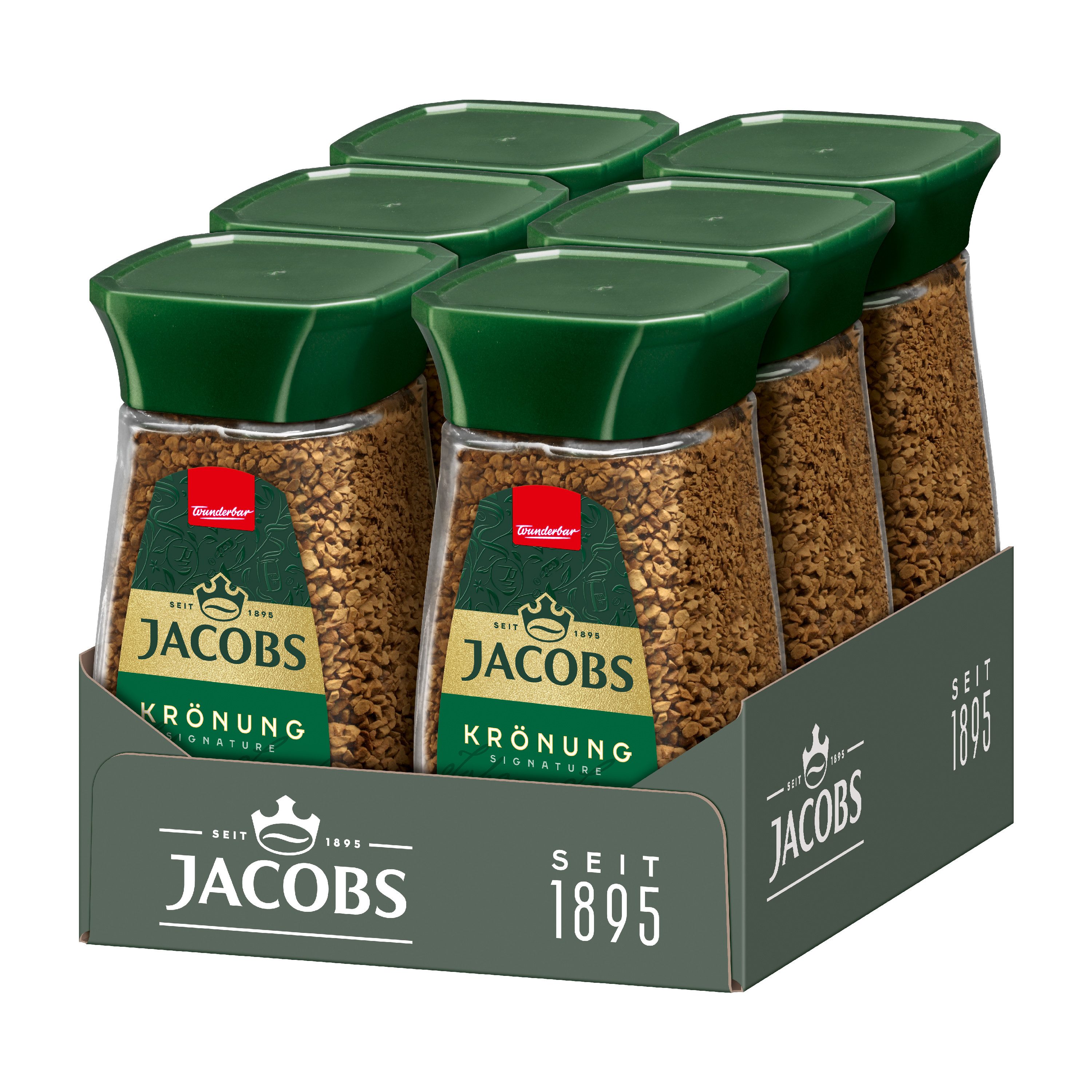 JACOBS Kaffee Löskaffee Krönung Instantkaffee 6 x 100 g, 600 g, (Packung, 6er Pack)