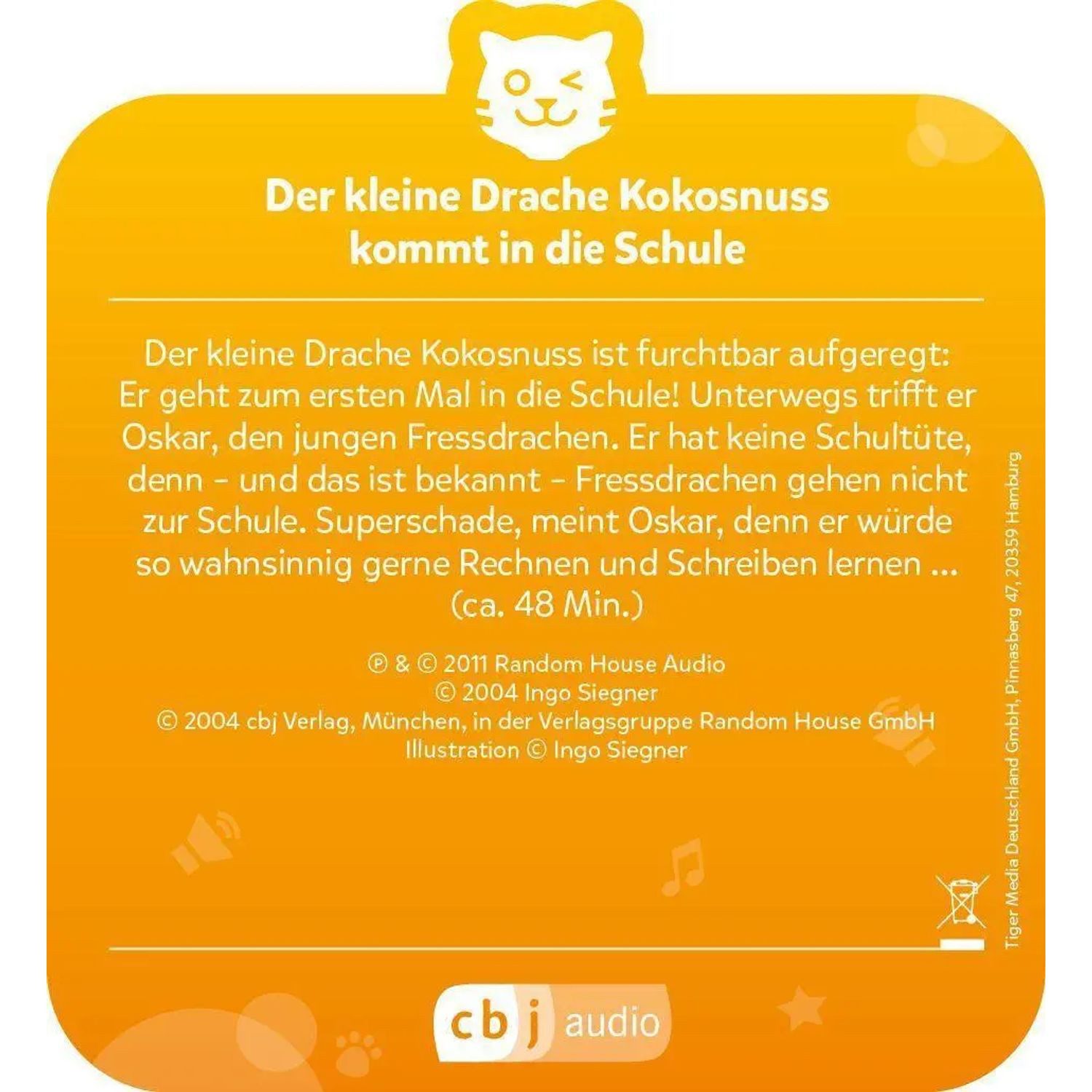 Tiger Media Deutschland GmbH Hörspiel tigercard - Der kleine Drache Kokosnuss - kommt in die Schule