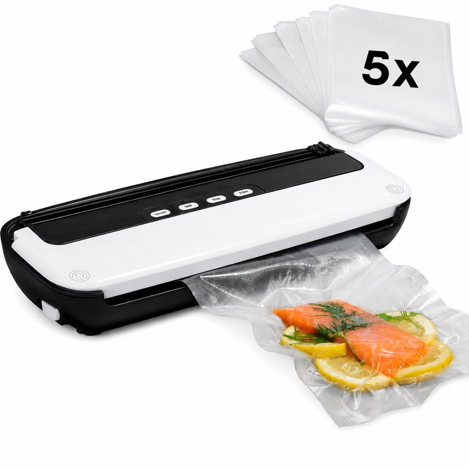 BURI Vakuumierer Vakuumiergerät Vakuumierer Folienschweißgerät inkl Folien SousVide