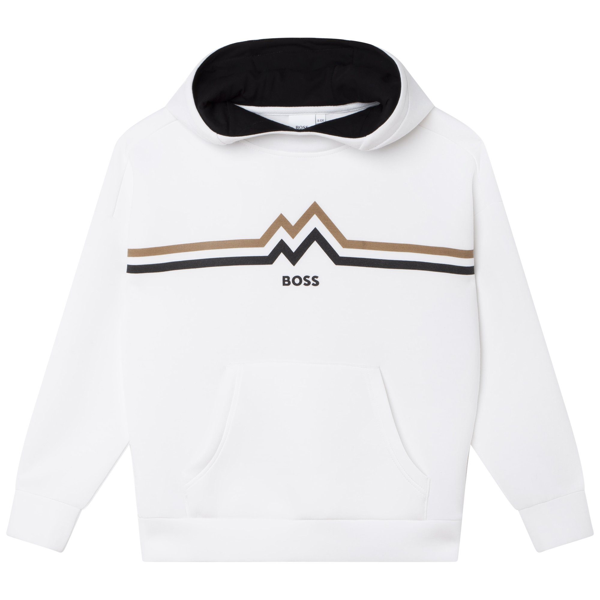 Boss Kidswear Kapuzensweatshirt Boss Kidswear Hoodie Sweater beige Logoprint in braun