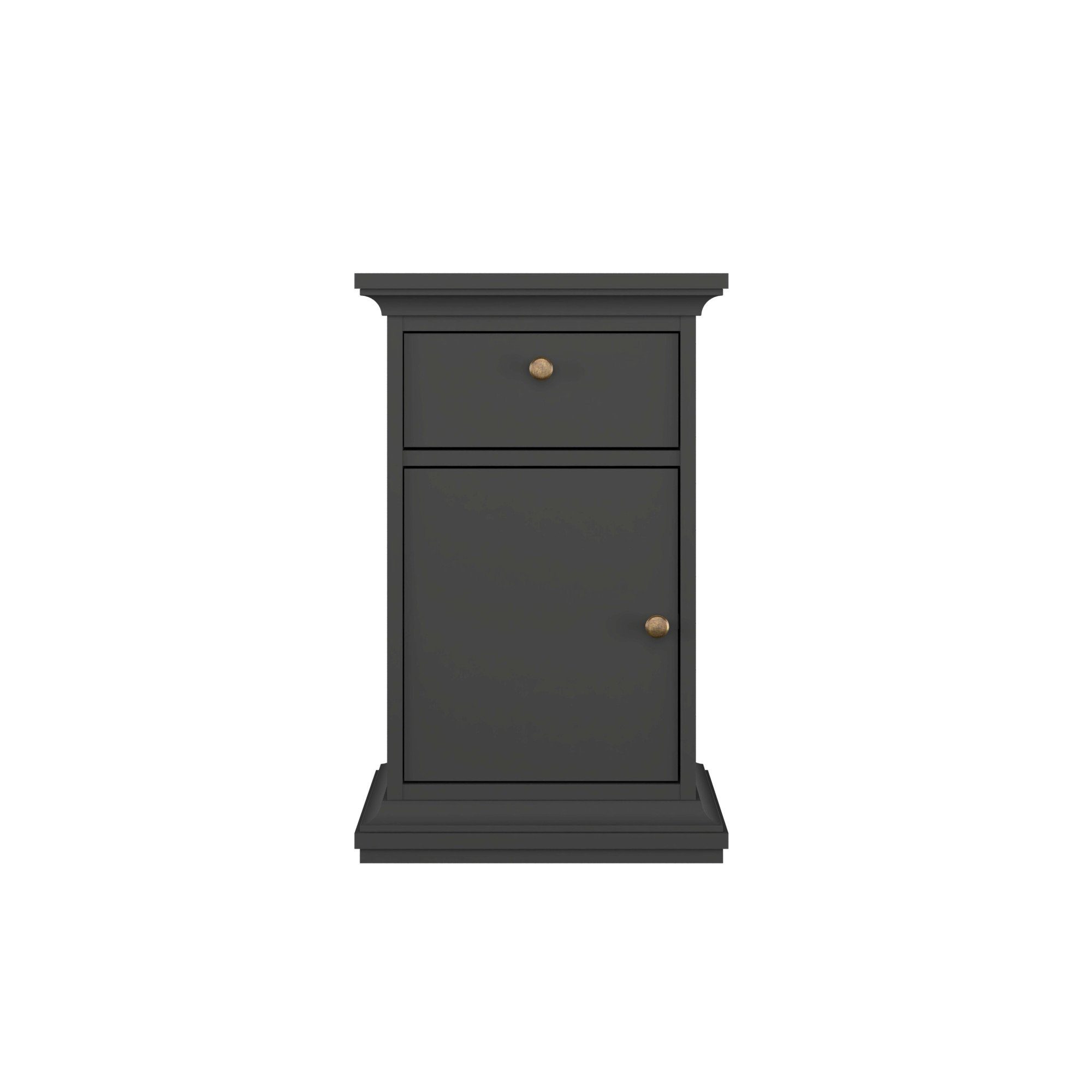 Home affaire Nachtkommode Paris Nachttisch, Nachtschrank, Beistelltisch, mit 1 Tür und 1 Schublade, Stauraum, Kranzprofil, Breite 43,6 cm