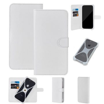 K-S-Trade Handyhülle für Samsung Galaxy M20, Handy Hülle Schutz Hülle Cover Case Bookstyle Bumper weiß 1x