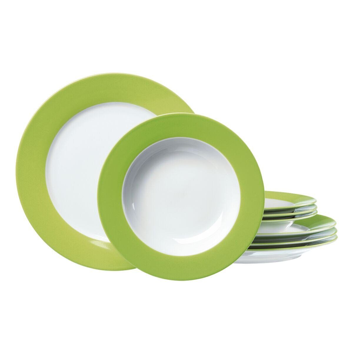 Ritzenhoff & Breker Suppenteller Doppio, (4 St), Ø 22 cm, spülmaschinen- und mikrowellengeeignet