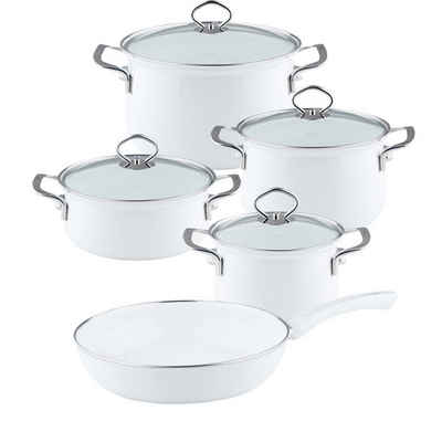 Riess Topf-Set Topfset 5-teilig ARTICWEISS, Emaille (Set, 5-tlg)