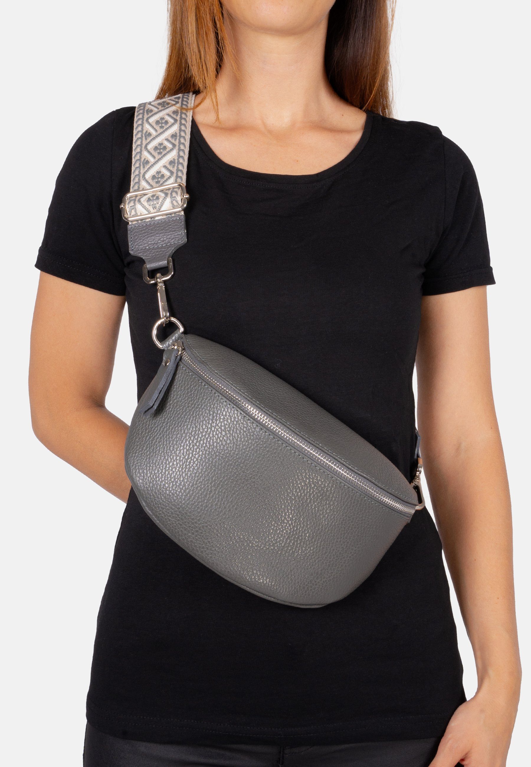 Seasons of April Umhängetasche Crossbody Bag Helen, Schultertasche Umhängetasche in Gr. M aus 100% Leder mit breitem Gurt