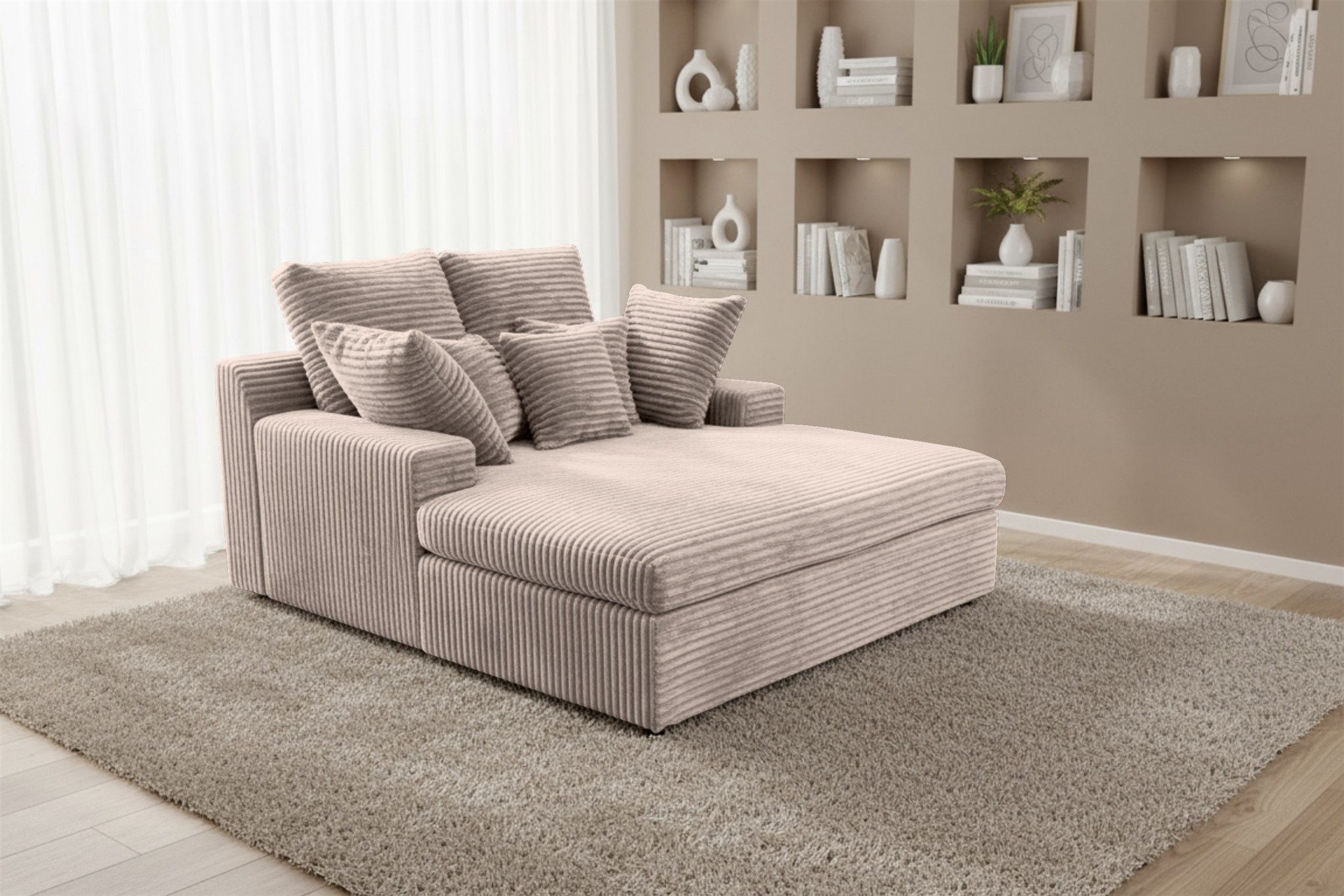 Fun Möbel Chaiselongue Chaiselongue Liege AROSA in Stoff Tilia, inkl. Zier- und Rückenkissen