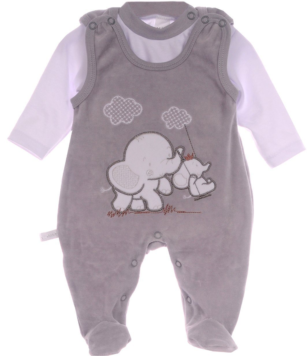 Strampler Strampler und Shirt Baby Anzug in Grau