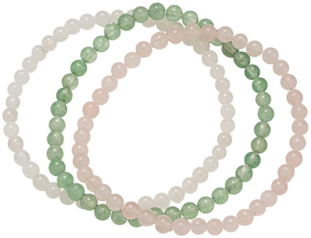 Firetti Armband Set Multipack Schmuck Geschenk Armschmuck Armketten Edelstein (Set, 3-tlg), Made in Germany - mit Aventurin, Jade, Rosenquarz