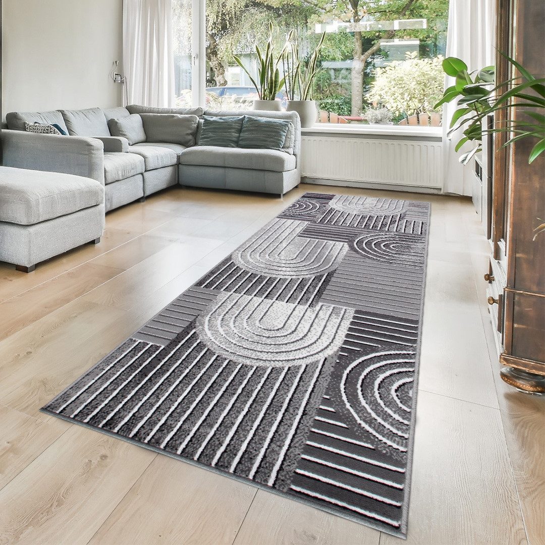 my home Läufer Lyssandra, rechteckig, Höhe: 8 mm, 3D-Effekt, softer Kurzflor, pflegeleicht, leichter Glanz, Scandi-Look