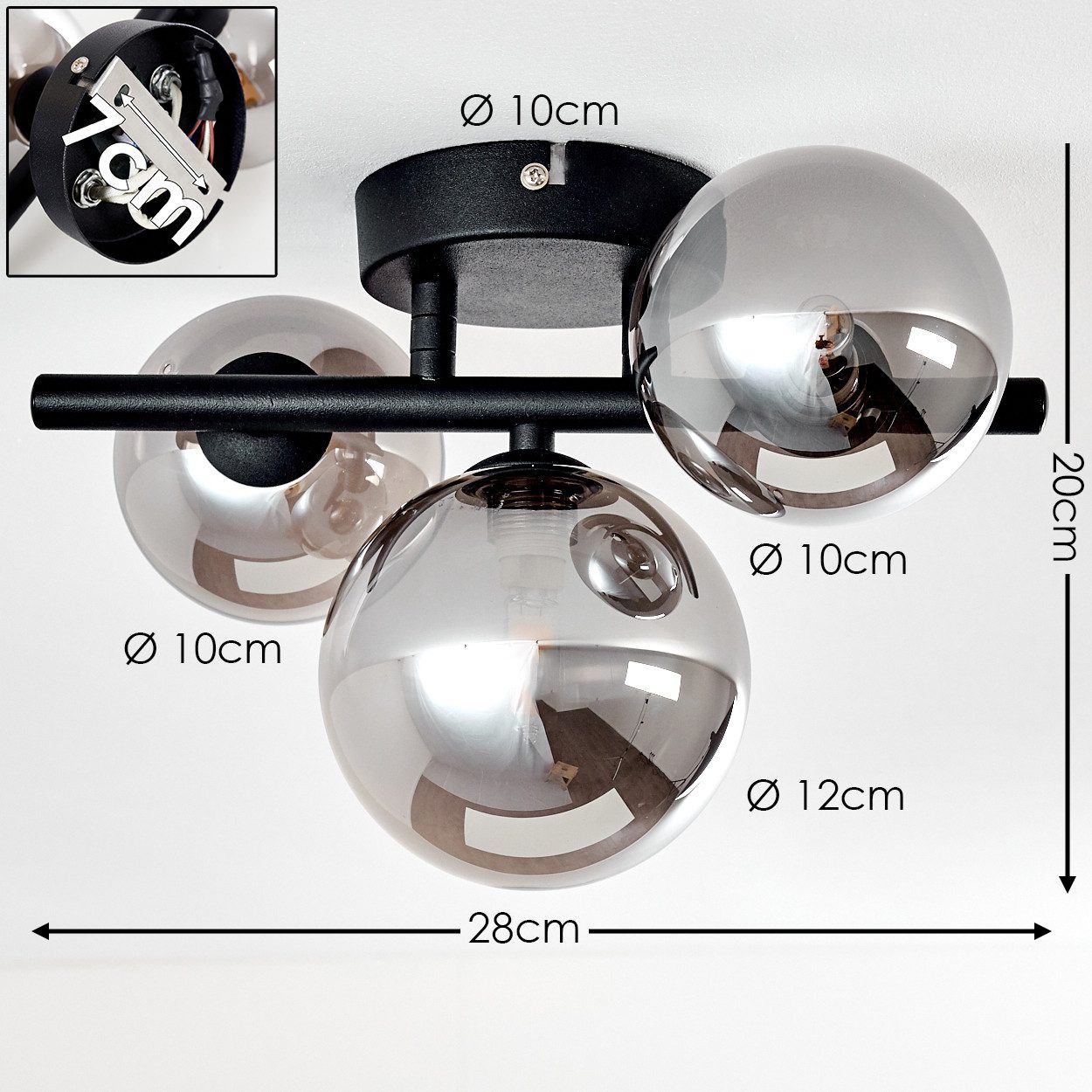 hofstein Deckenleuchte »Bollate« Deckenlampe aus Metall/Glas günstig online kaufen