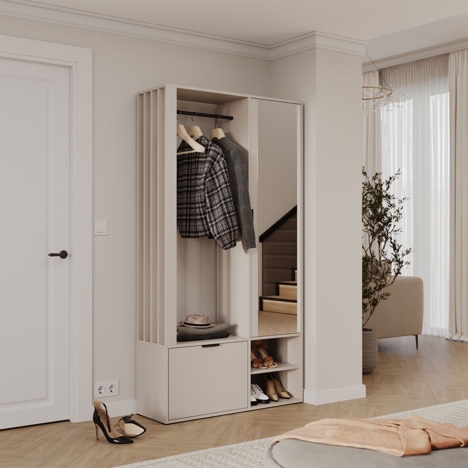 ALLHOUSE24 Garderoben-Set Garderobe OLI mit Spiegel günstig online kaufen