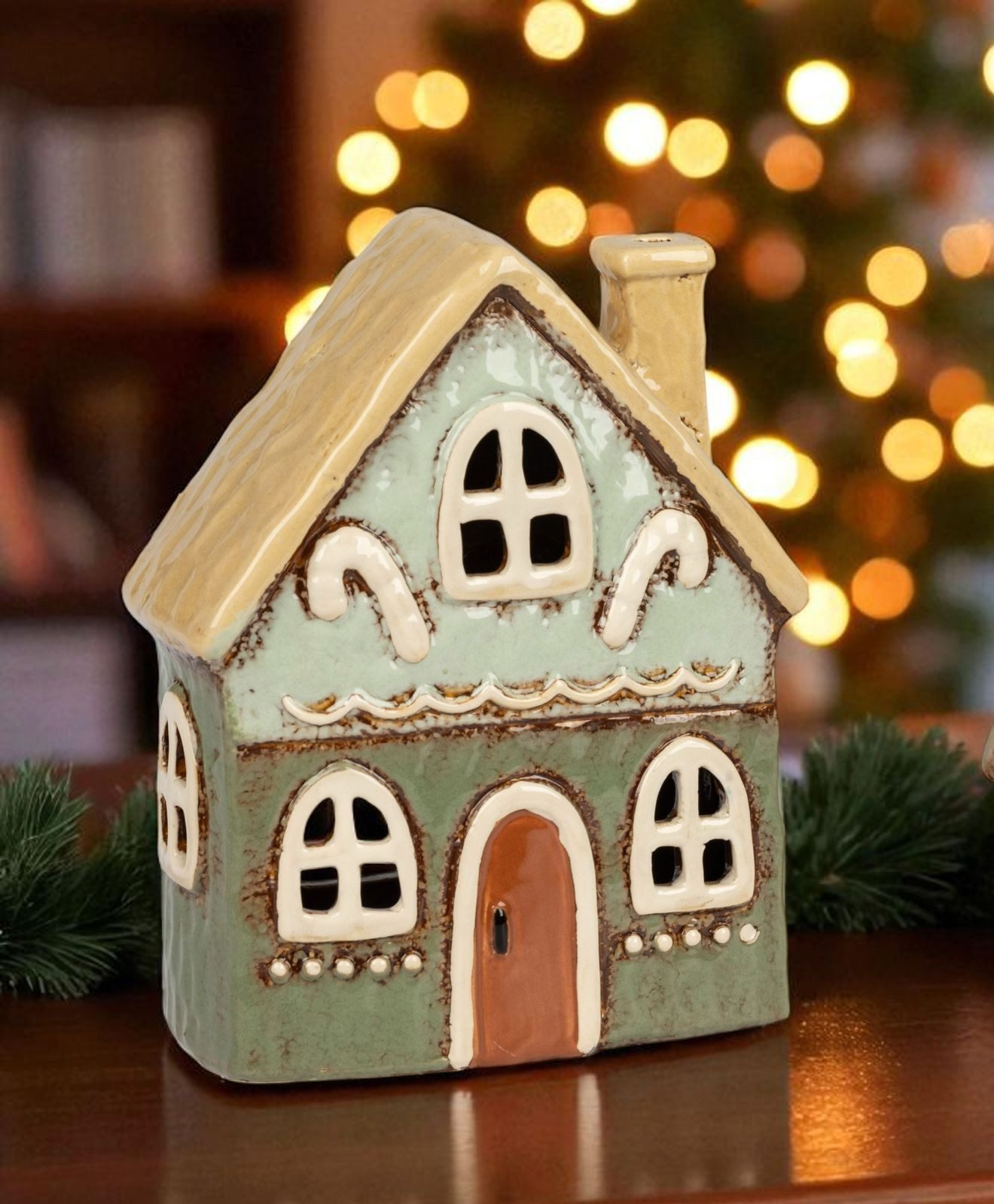 formano Teelichthalter mit Tablett Windlicht Haus 17 cm Herbst Weihnachtsde günstig online kaufen