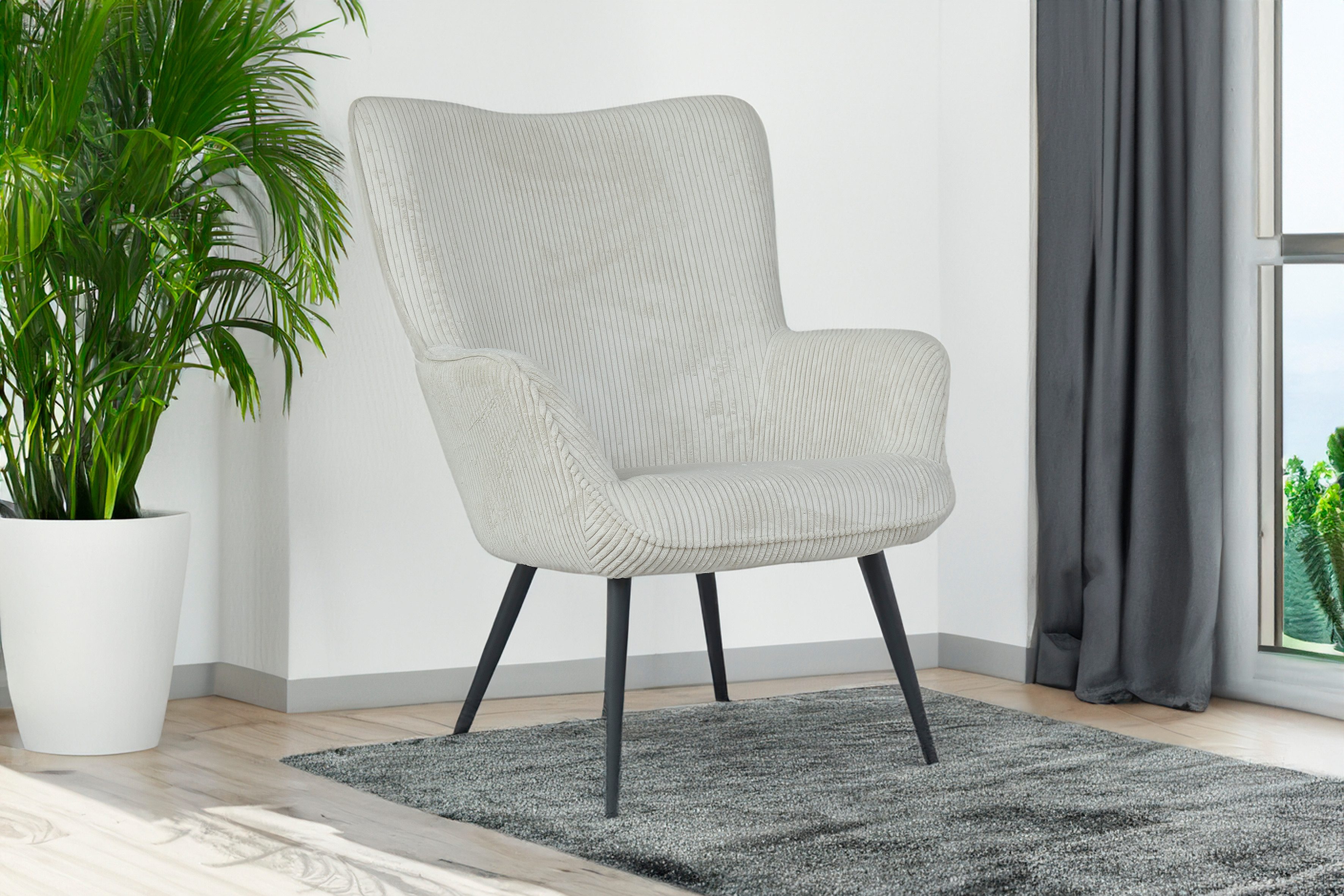 byLIVING Sessel Uta (Bezug: Samt, Webstoff, günstig online kaufen