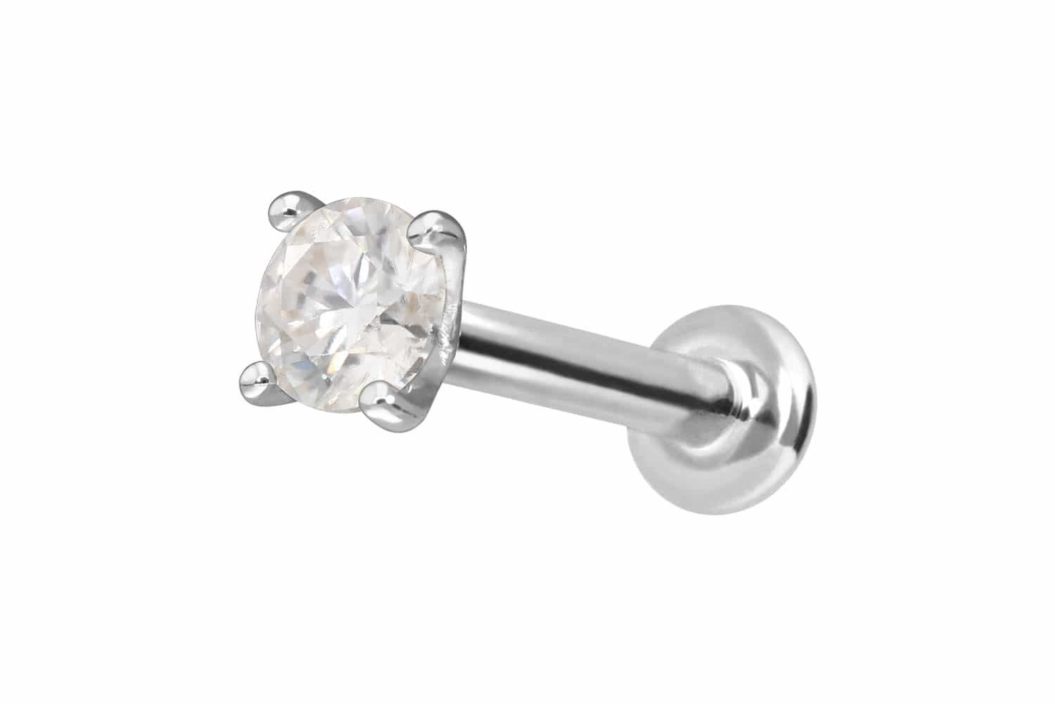 PIERCINGLINE Piercing-Set 14 Karat Gold Labret mit Innengewinde MOISSANIT ( günstig online kaufen