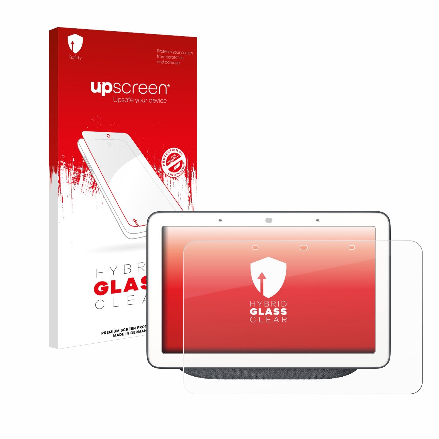 upscreen flexible Panzerglasfolie für Google Home Hub, Displayschutzglas, Schutzglas Glasfolie klar