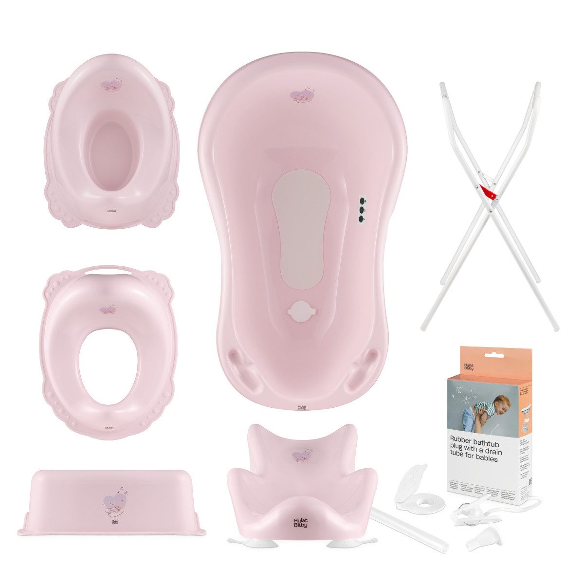 Babybadewanne Hylat Baby Badewanne Set - für Neugeborene und Babys – Motiv Hug Me