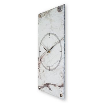Kreative Feder Wanduhr Designer-Wanduhr „White Marble“ aus Stein (Beton) (Funk- oder Quarzuhrwerk; ohne Ticken; elegant, außergewöhnlich, modern)