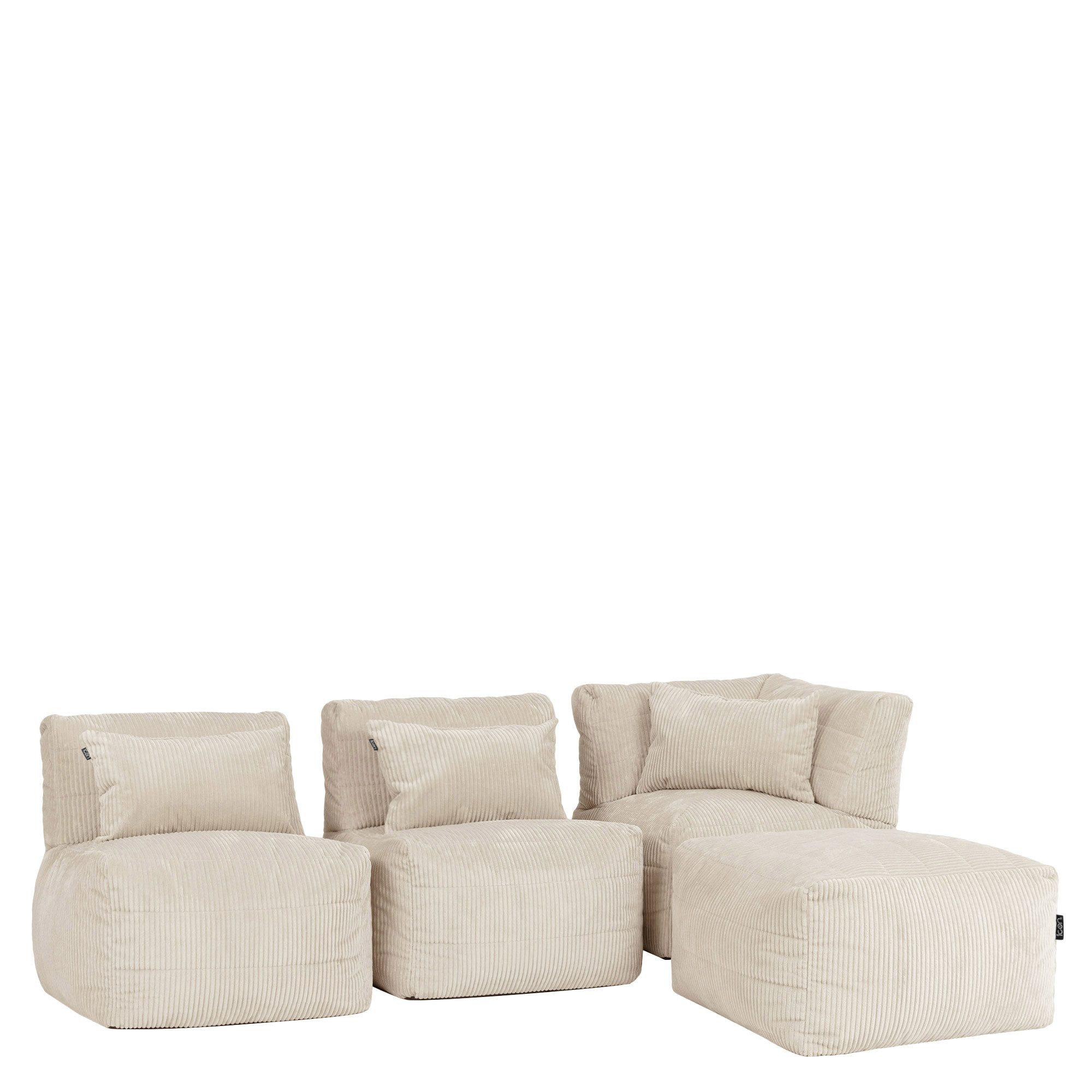 icon Sofa Modulares Ecksofa aus Cord Flauschig „Noa“, Spar-Set, Made in Germany, für Wohnzimmer und Kinderzimmer