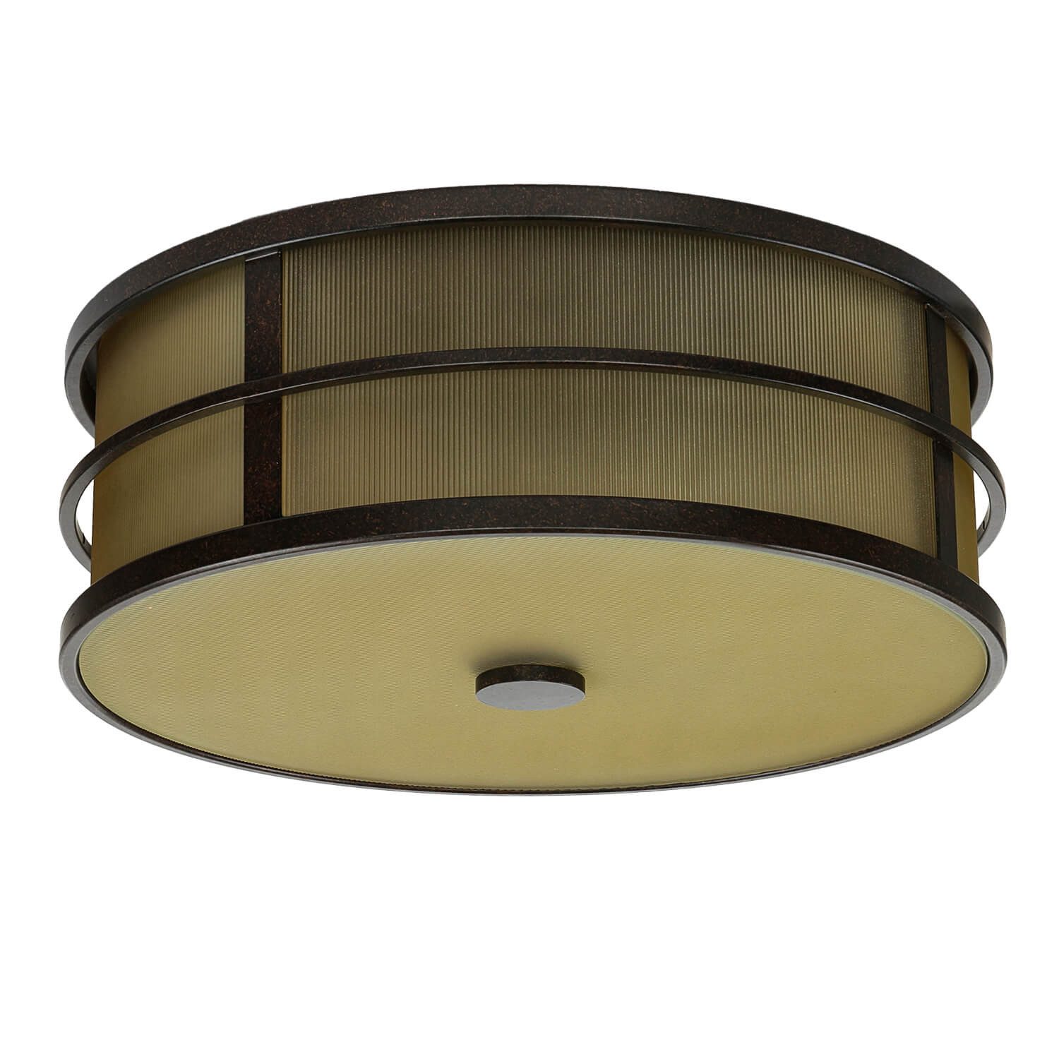 Licht-Erlebnisse Deckenleuchte SHOJI, ohne Leuchtmittel, Deckenlampe Creme in Bronze E27 Glas Metall Industrial Design