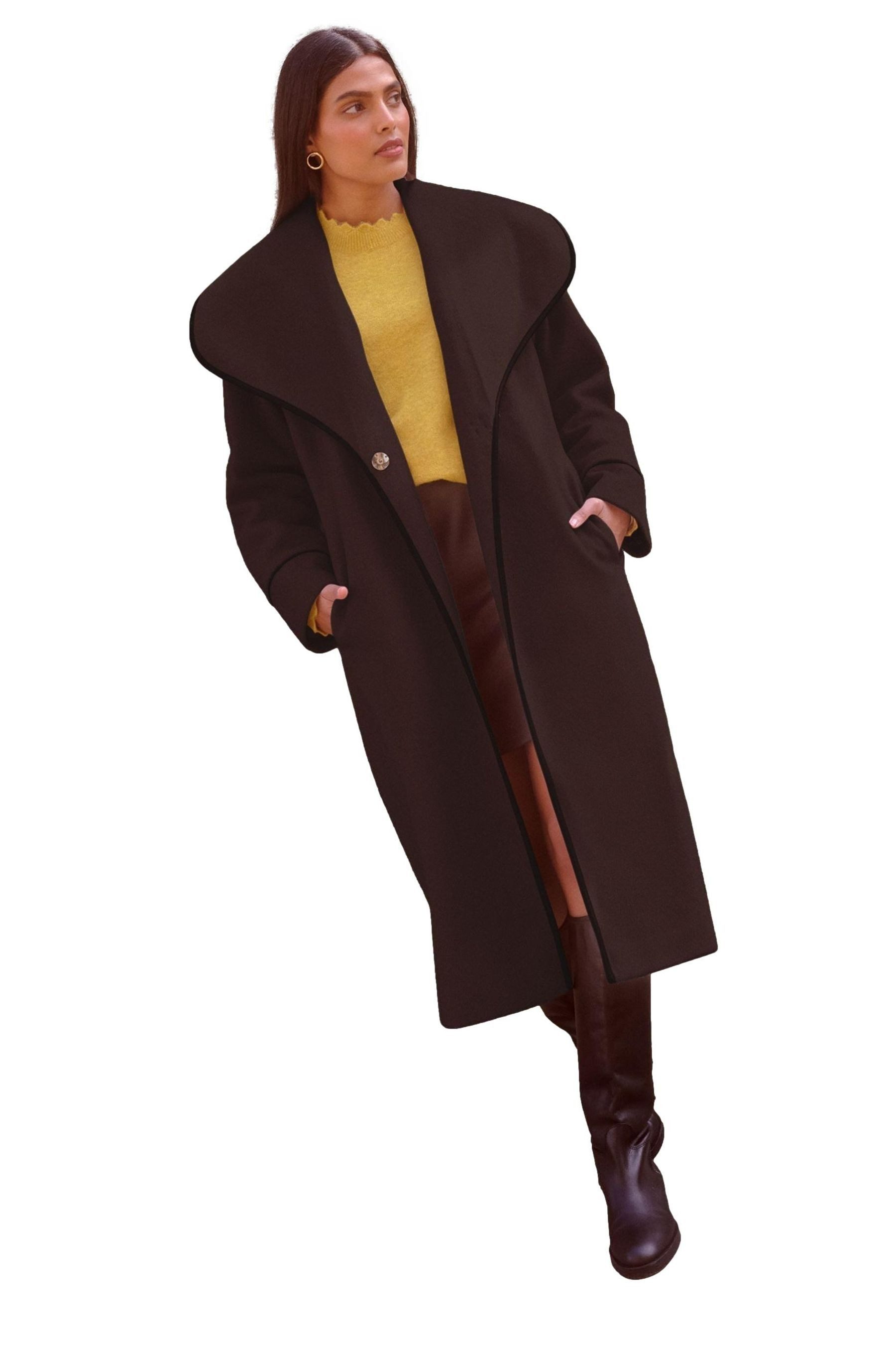 Love & Roses Ledermantel Love & Roses Wickelmantel mit Gürtel (1-tlg)