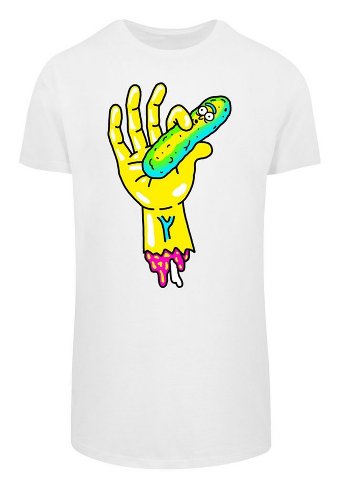 F4NT4STIC T-Shirt Rick and Morty Pickle Hand Print, Sehr weicher  Baumwollstoff mit hohem Tragekomfort