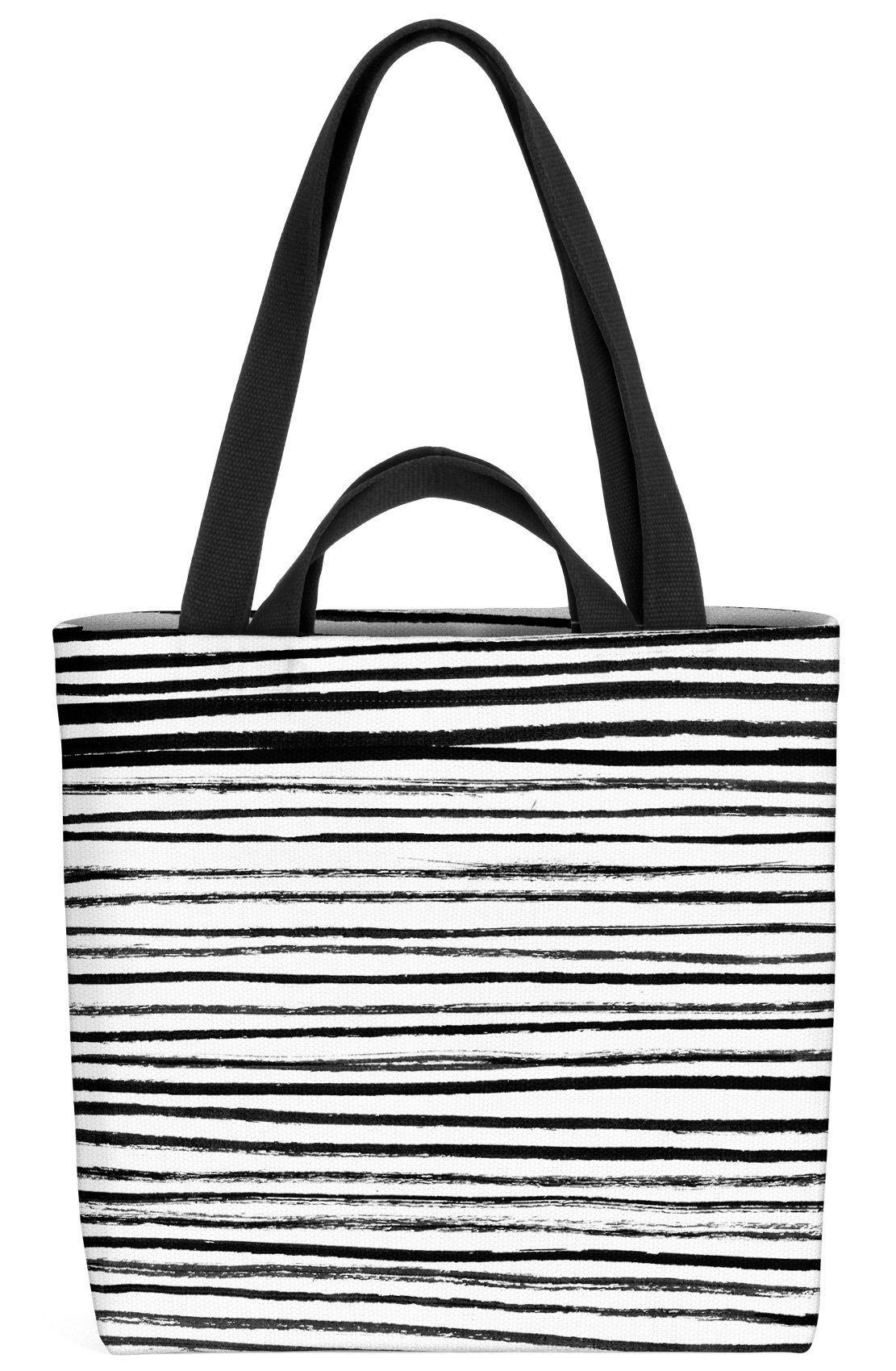 Streifen VOID Henkeltasche Zebrastreifen Schwarz Weiss Zebra Streifen Linien gestreift (1-tlg),