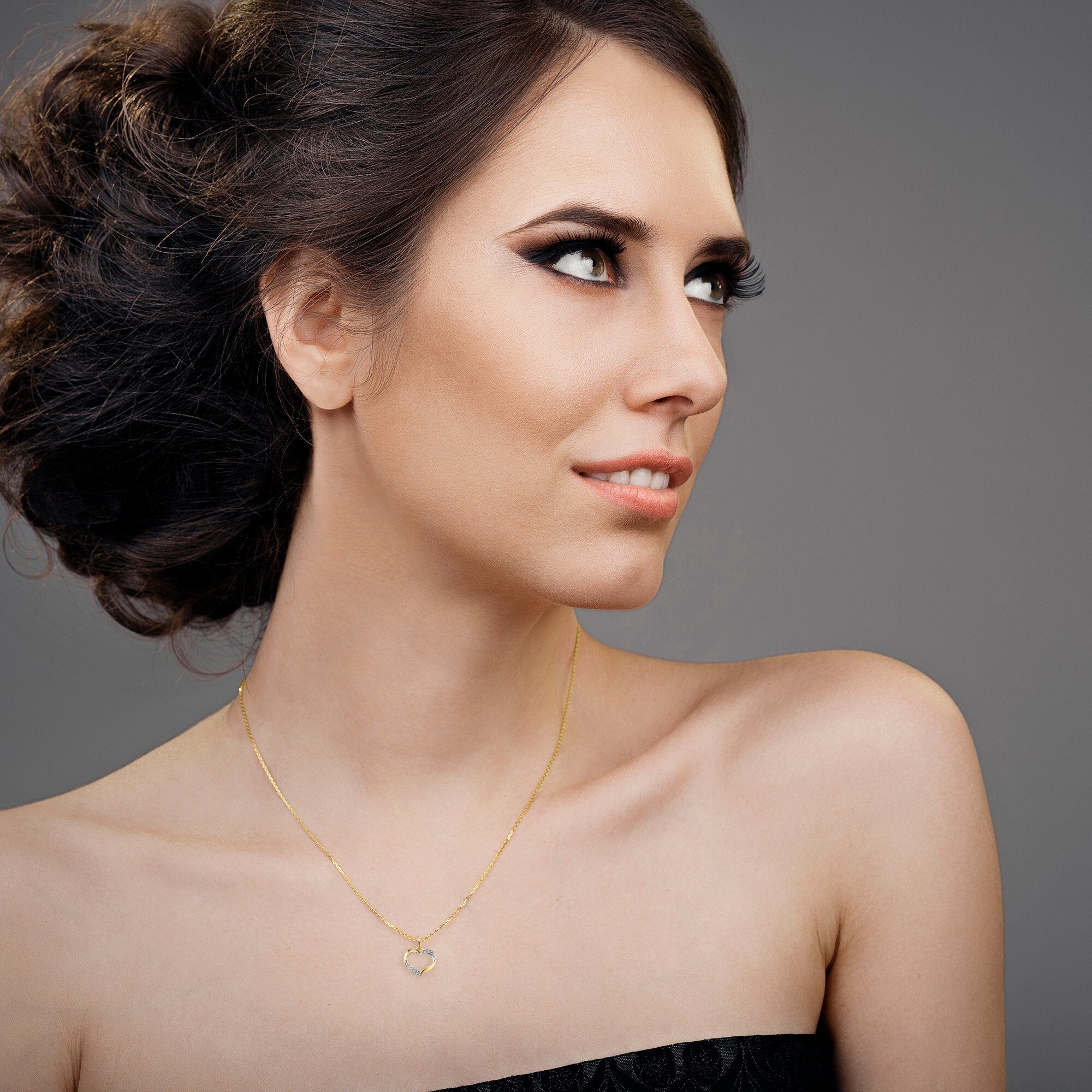 ONE ELEMENT Kettenanhänger 0.01 ct Diamant Brillant Herz Anhänger aus 585 G günstig online kaufen