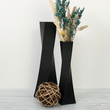Kreative Feder Dekovase Designer Vasen-Set – Dekorative Blumenvasen aus Bio-Kunststoff (Set, Set bestehend aus 2 Vasen), aus nachwachsenden Rohstoffen; wasserdicht & bruchsicher