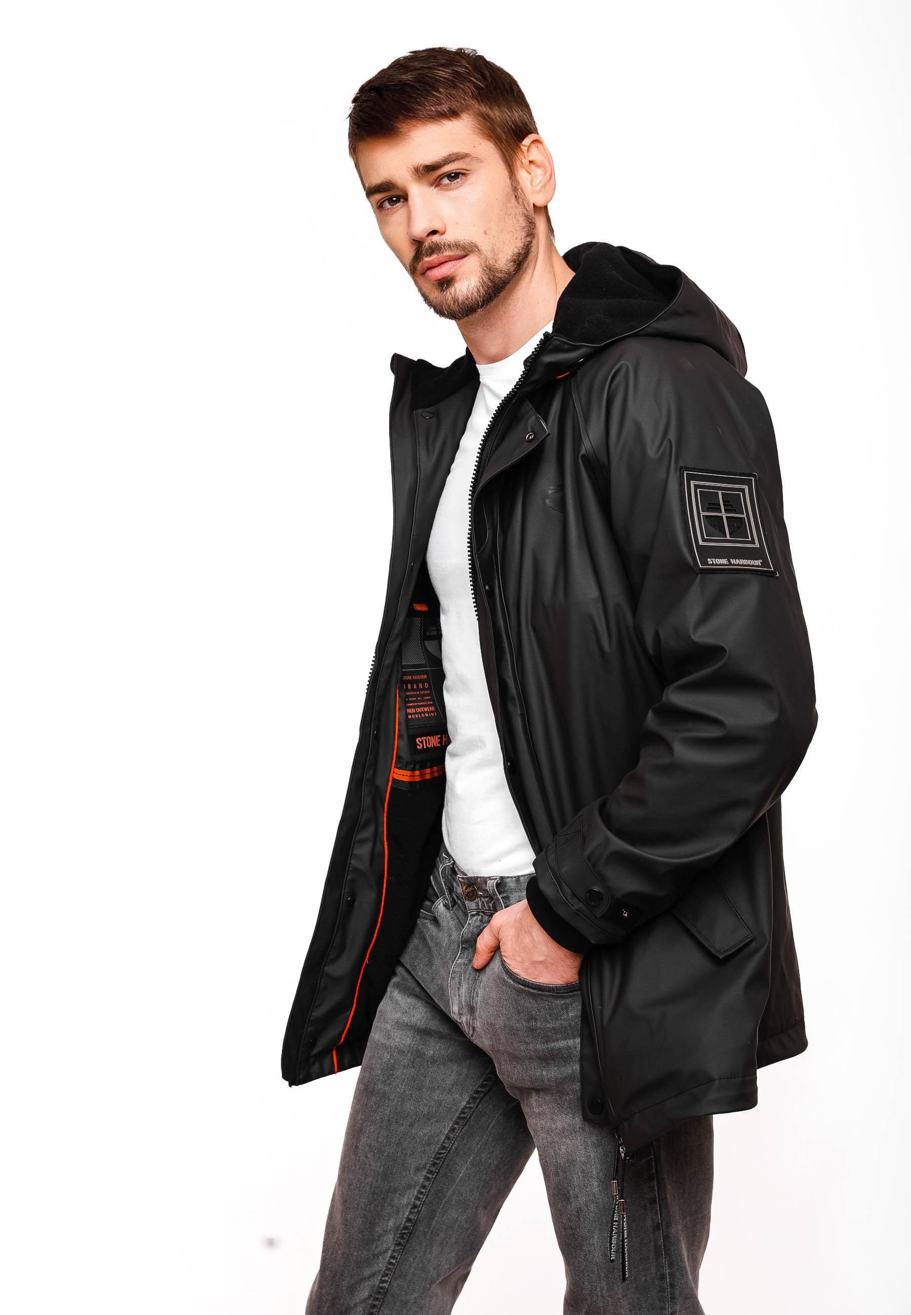Stone Harbour Regenjacke Rihaa Gummierter Regenparka mit Fleece-Innenfutter