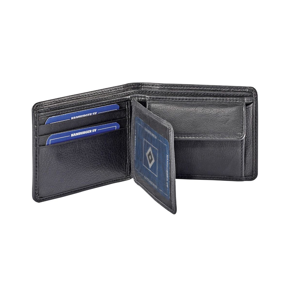 HSV Geldbörse Raute (Schwarz), Leder, mit Geschenkbox